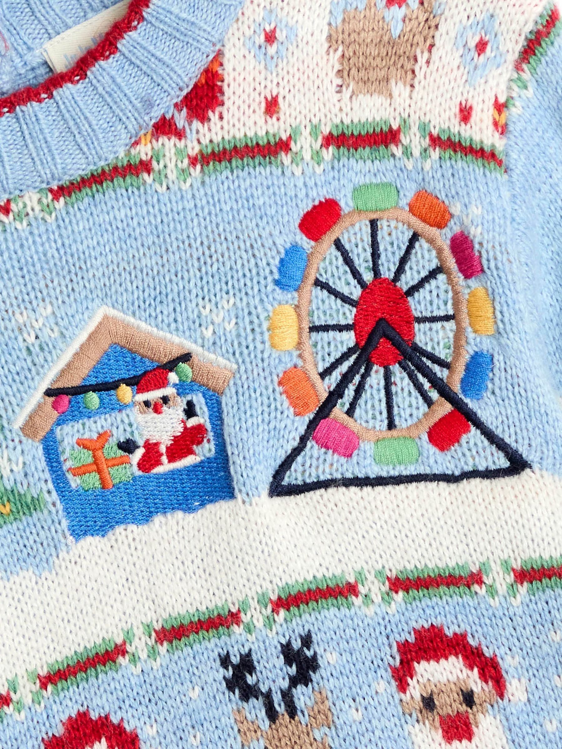 Blue Fair Ground Christmas Fair Isle Jumper - Image 2 of 3