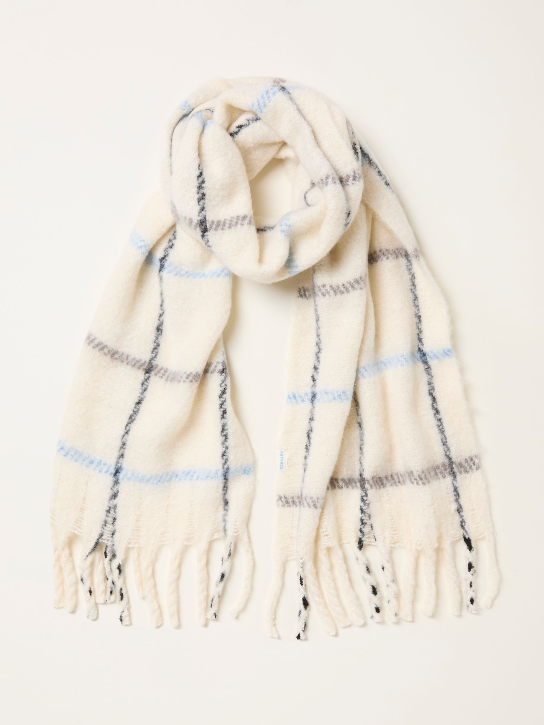 Maya Ivory Check Scarf - Image 1 of 2 Maya Ivory Check Scarf - Image 1 of 2