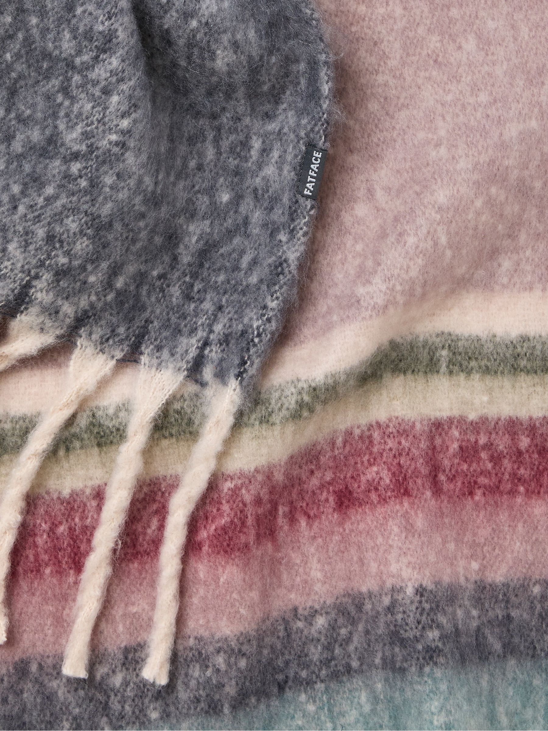Elle Pink Stripe Scarf - Image 2 of 2