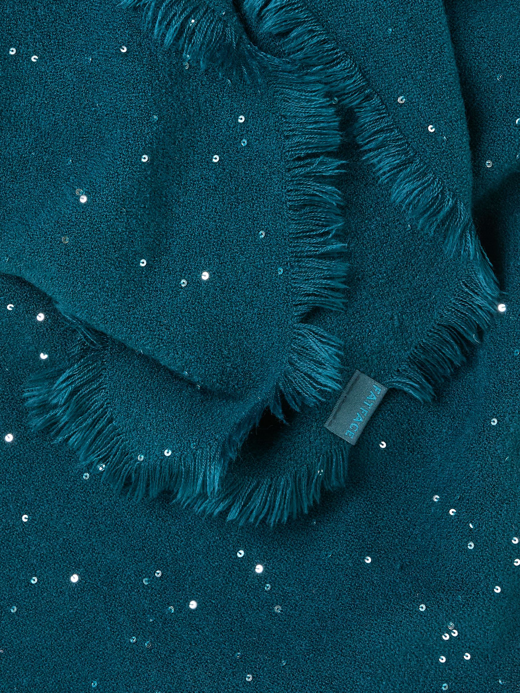 Teal Blue Sequin Scarf - Image 2 of 2