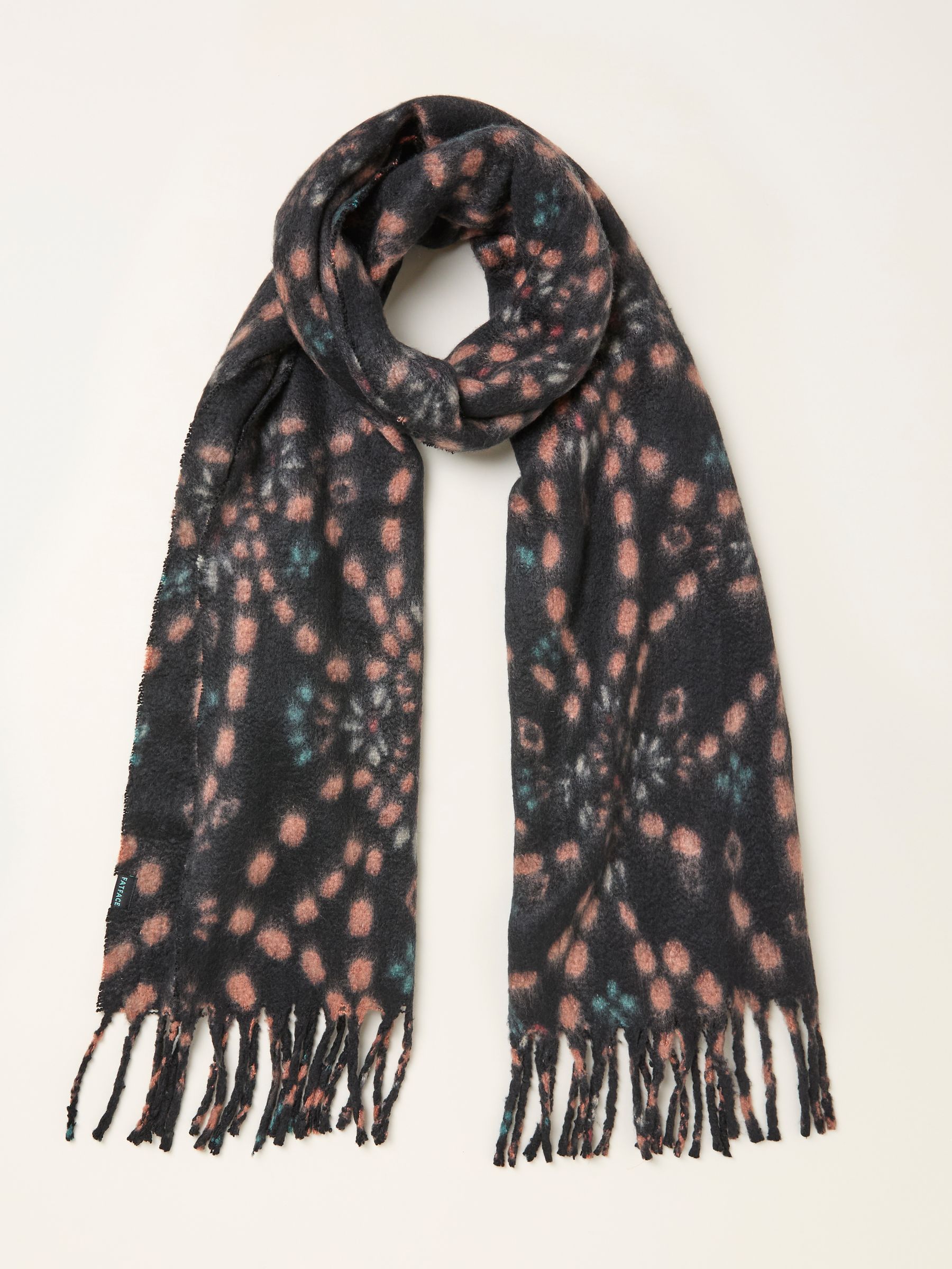 Black Printed Midweight Scarf - Image 1 of 2