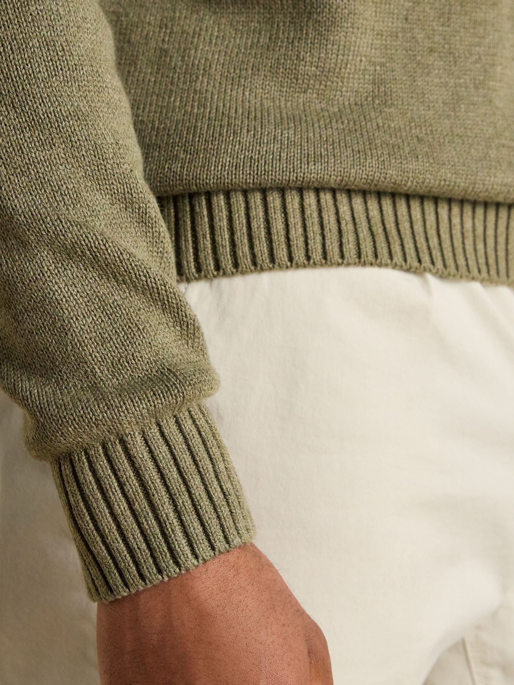 4x4 Intarsia Khaki Green Crew Neck Knitted Jumper - Image 6 of 7