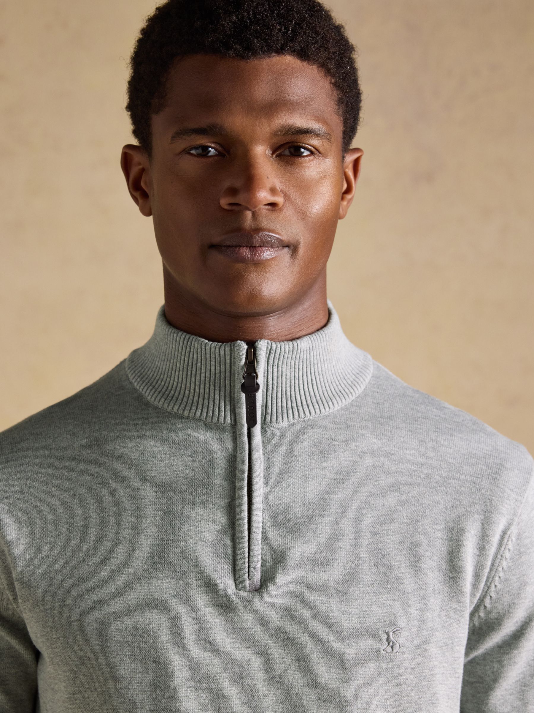 Hillside Grey Quarter Zip Knitted Jumper - Image 4 of 8