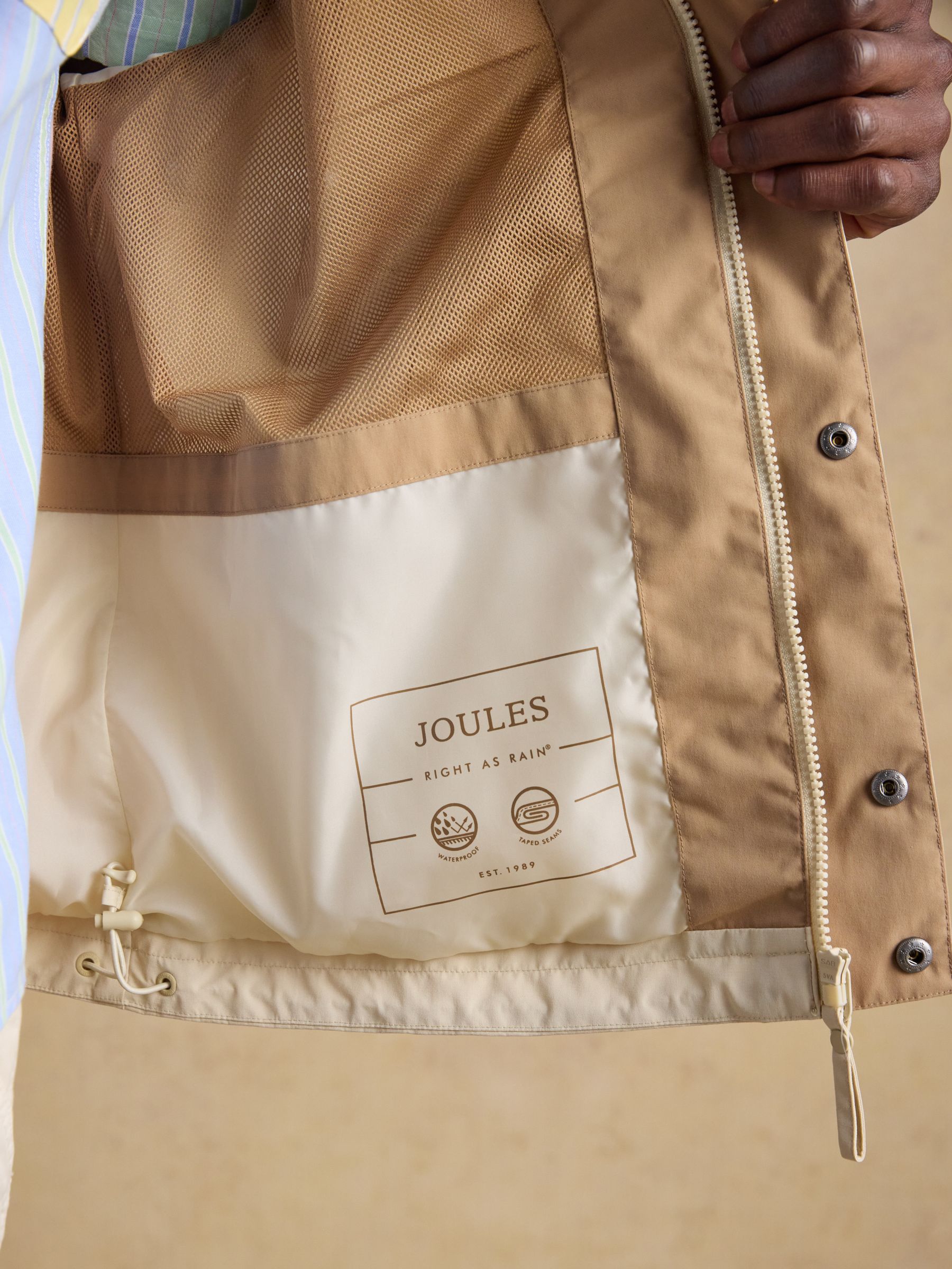 Quayside Stone Lightweight Waterproof Coat with Packable Hood - Image 11 of 16