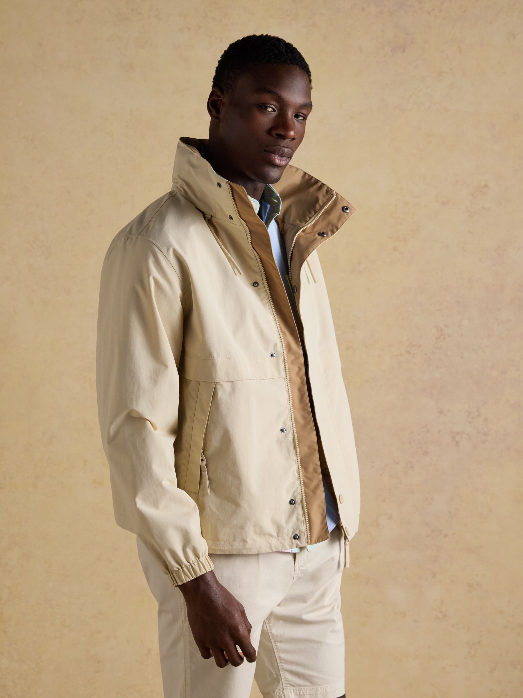 Quayside Stone Lightweight Waterproof Coat with Packable Hood - Image 5 of 16