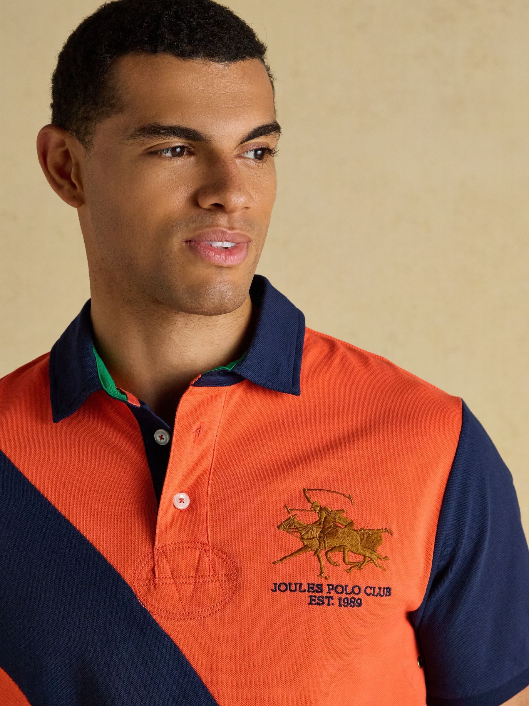Orange Embellished Cotton Pique Polo Shirt - Image 4 of 9