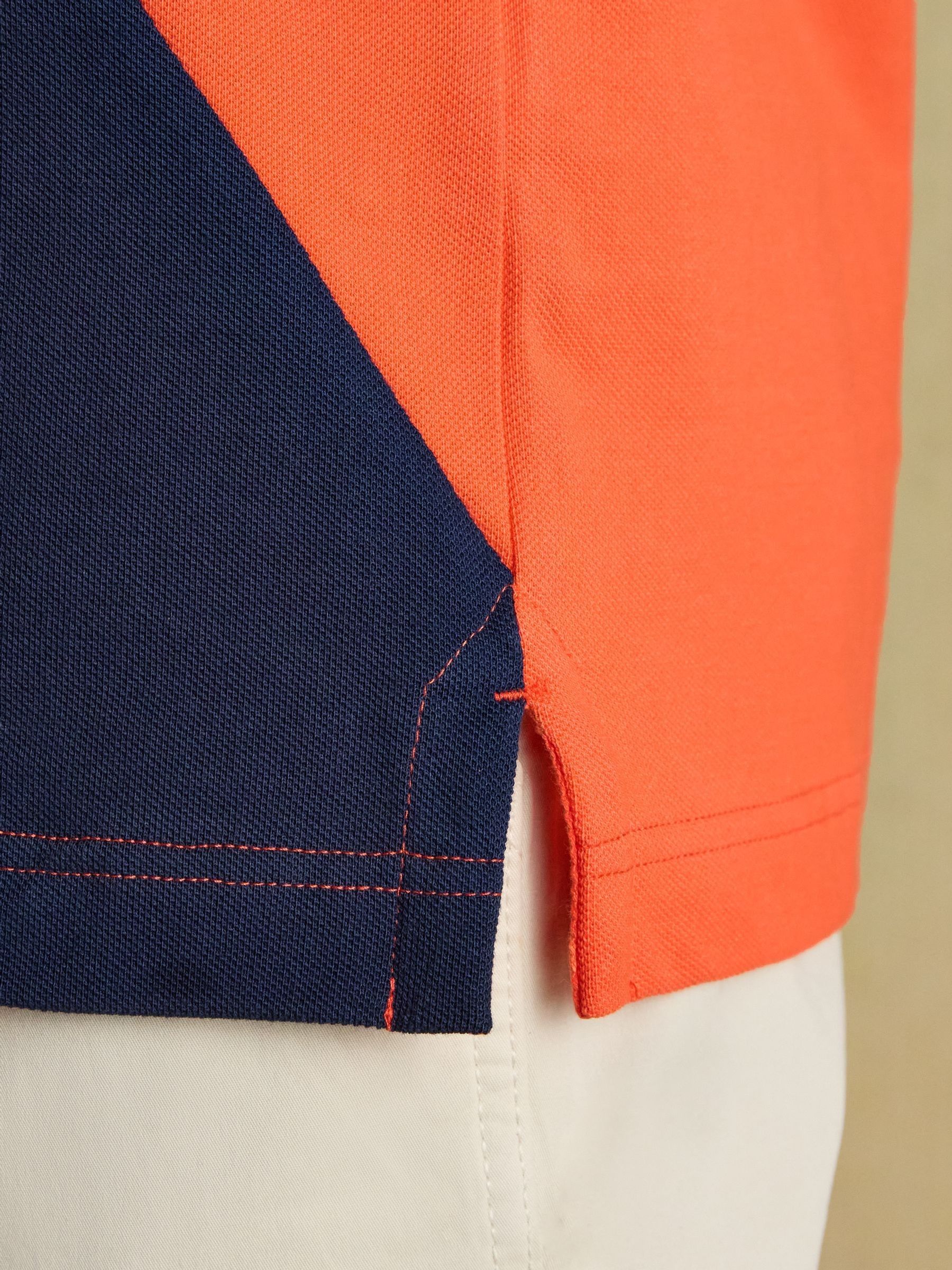 Orange Embellished Cotton Pique Polo Shirt - Image 7 of 9