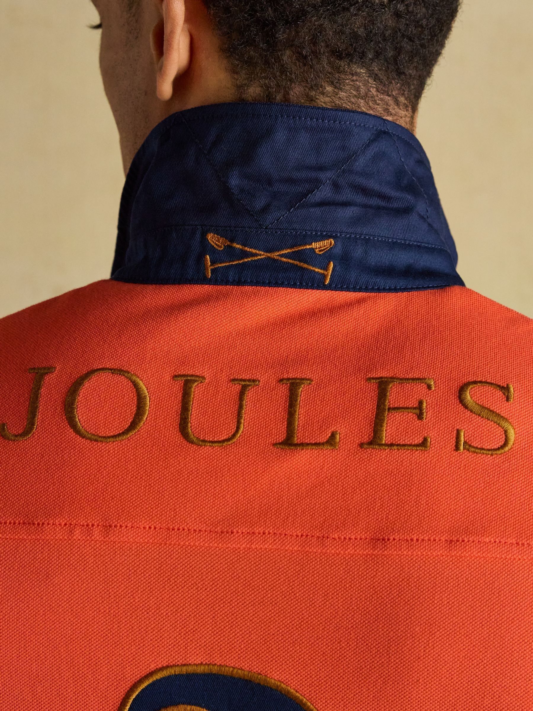 Orange Embellished Cotton Pique Polo Shirt - Image 8 of 9