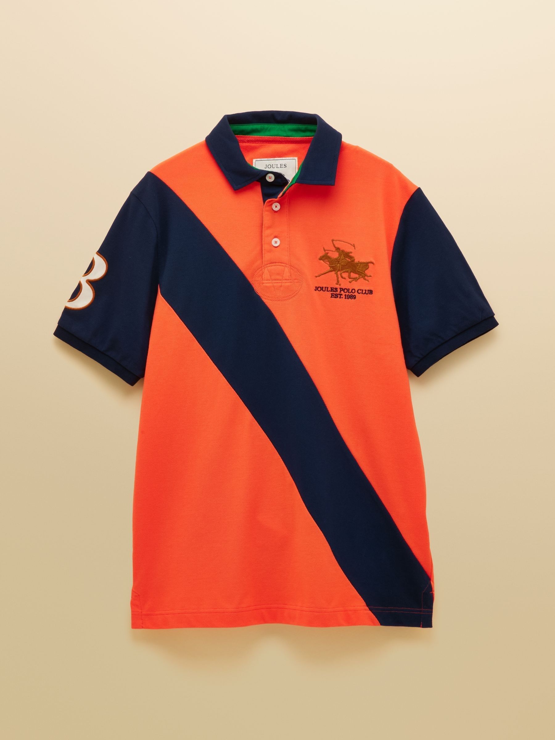 Orange Embellished Cotton Pique Polo Shirt - Image 9 of 9