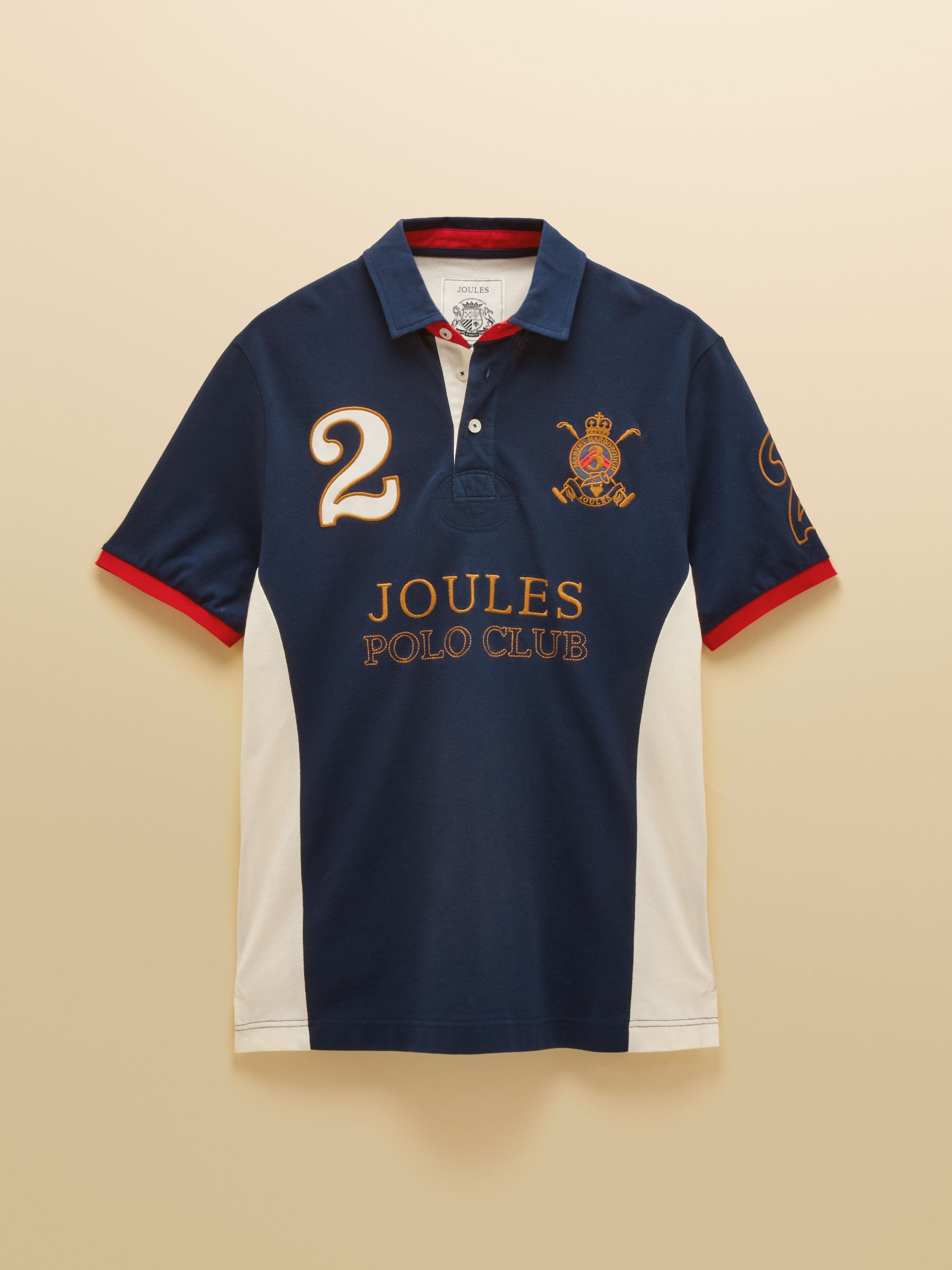 Red/Navy/White Embroidered Cotton Pique Polo Shirt - Image 11 of 11