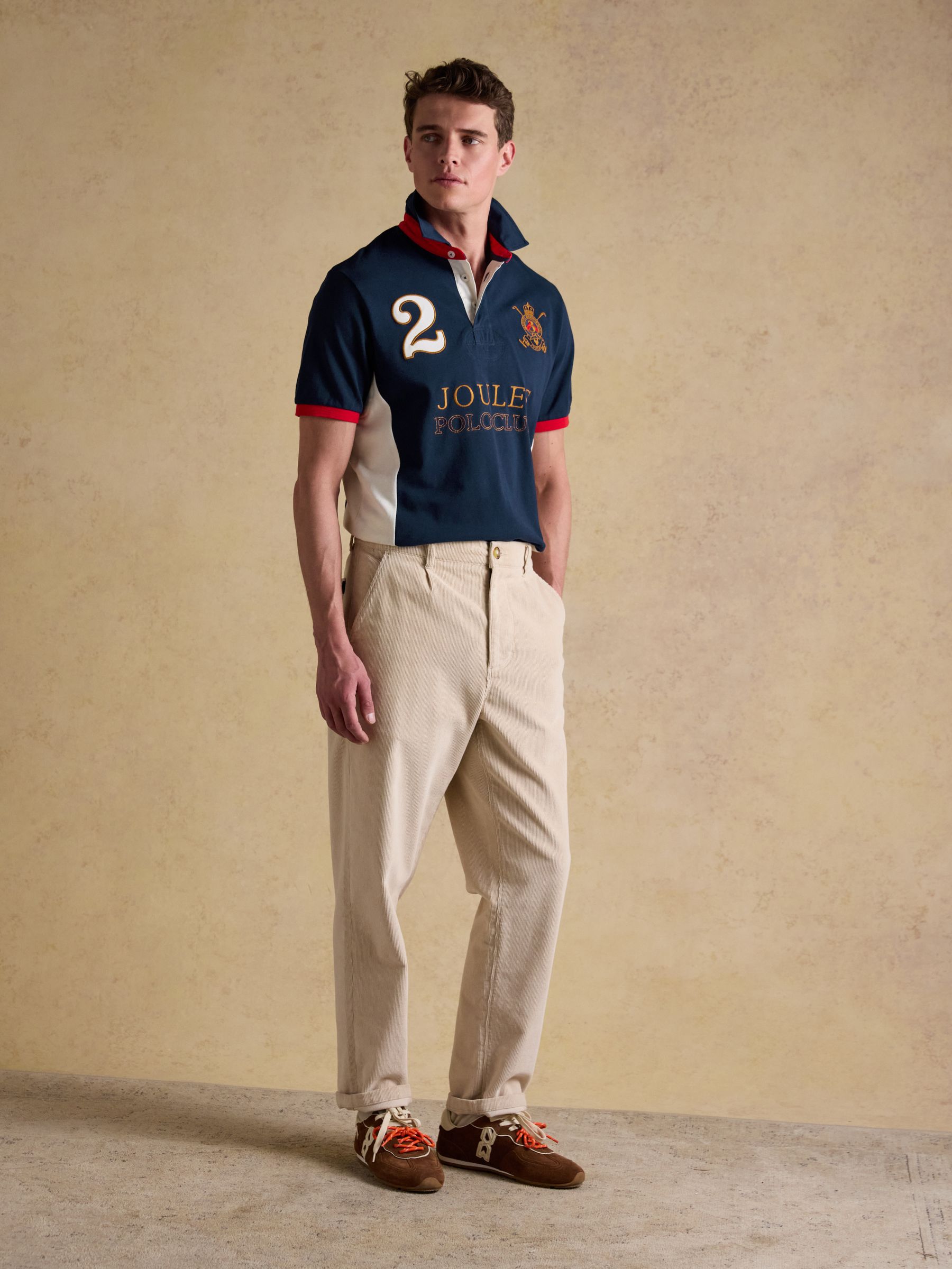 Red/Navy/White Embroidered Cotton Pique Polo Shirt - Image 5 of 11