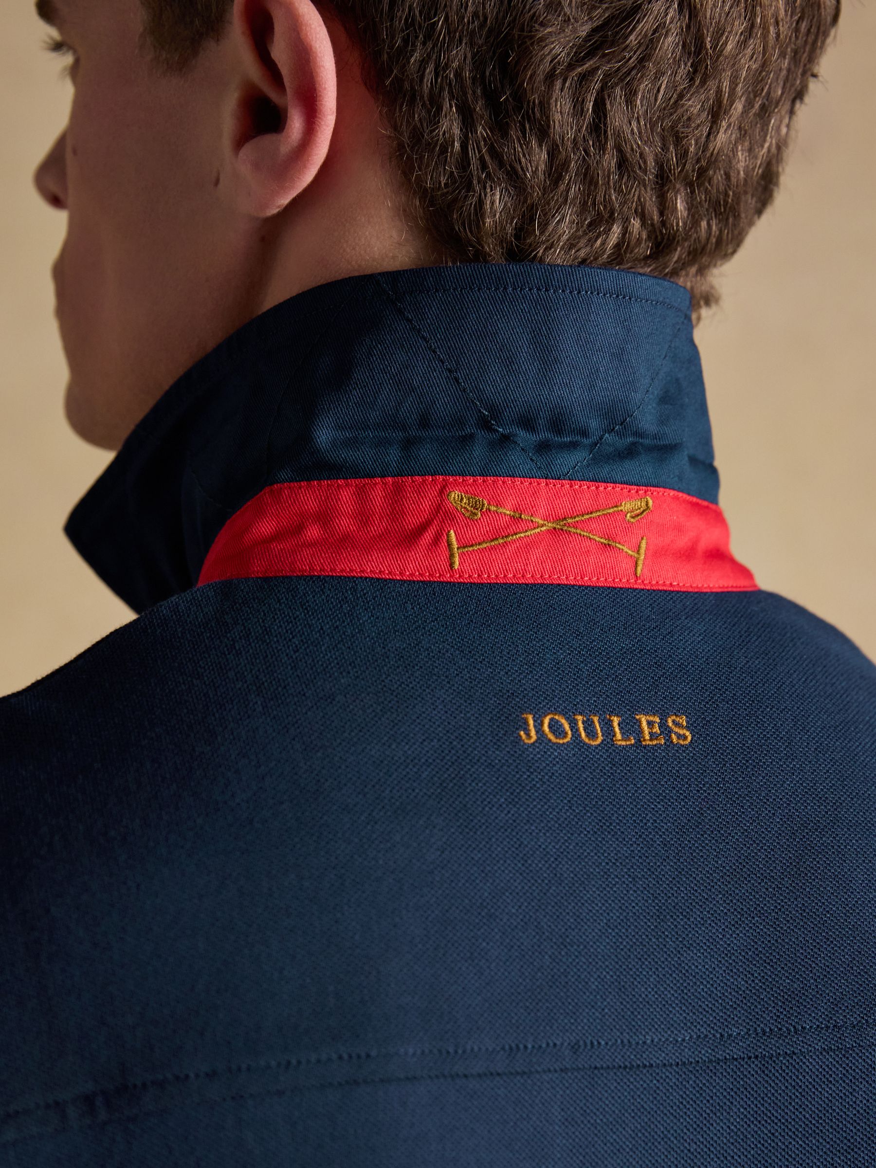 Red/Navy/White Embroidered Cotton Pique Polo Shirt - Image 8 of 11