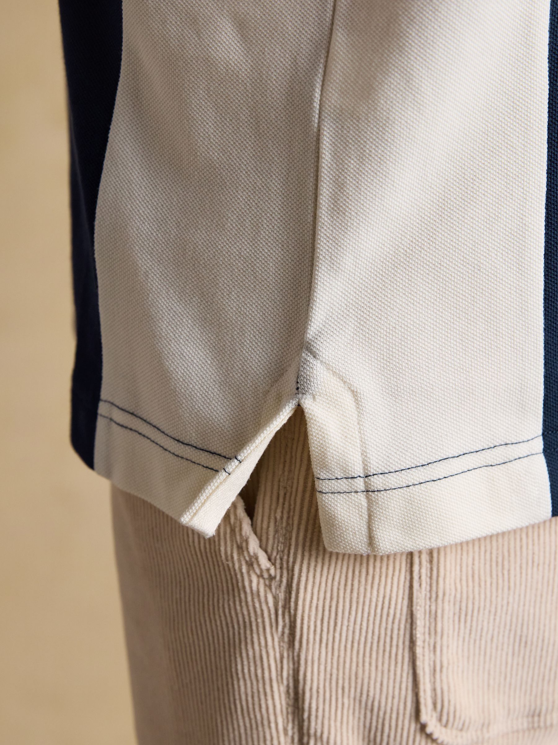 Red/Navy/White Embroidered Cotton Pique Polo Shirt - Image 9 of 11