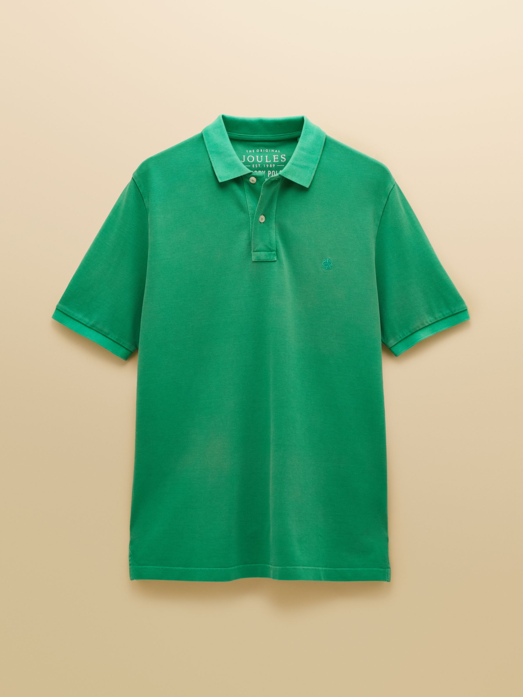Garment Dyed Green Cotton Pique Polo Shirt - Image 8 of 8