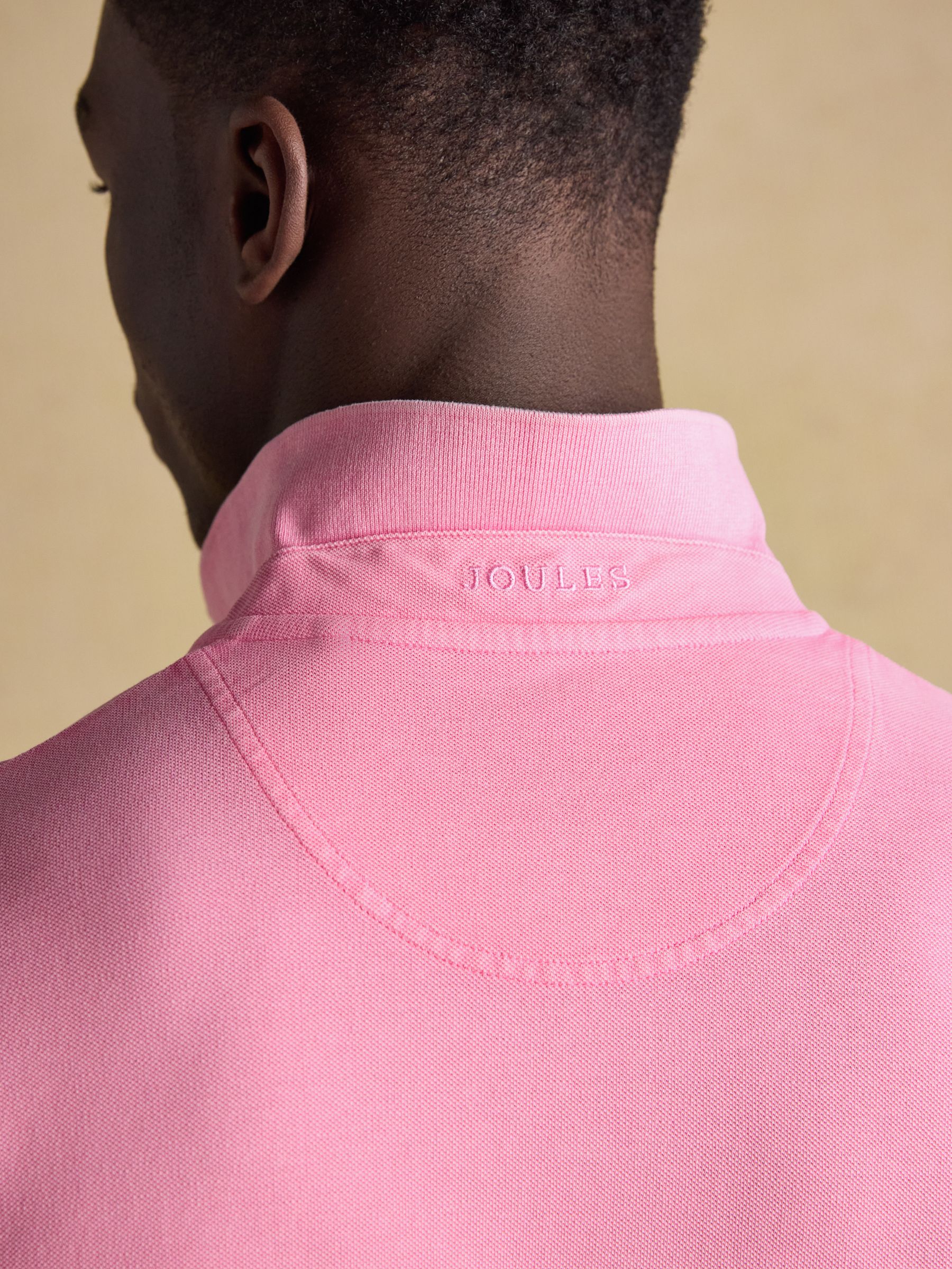 Garment Dyed Pink Cotton Pique Polo Shirt - Image 7 of 8