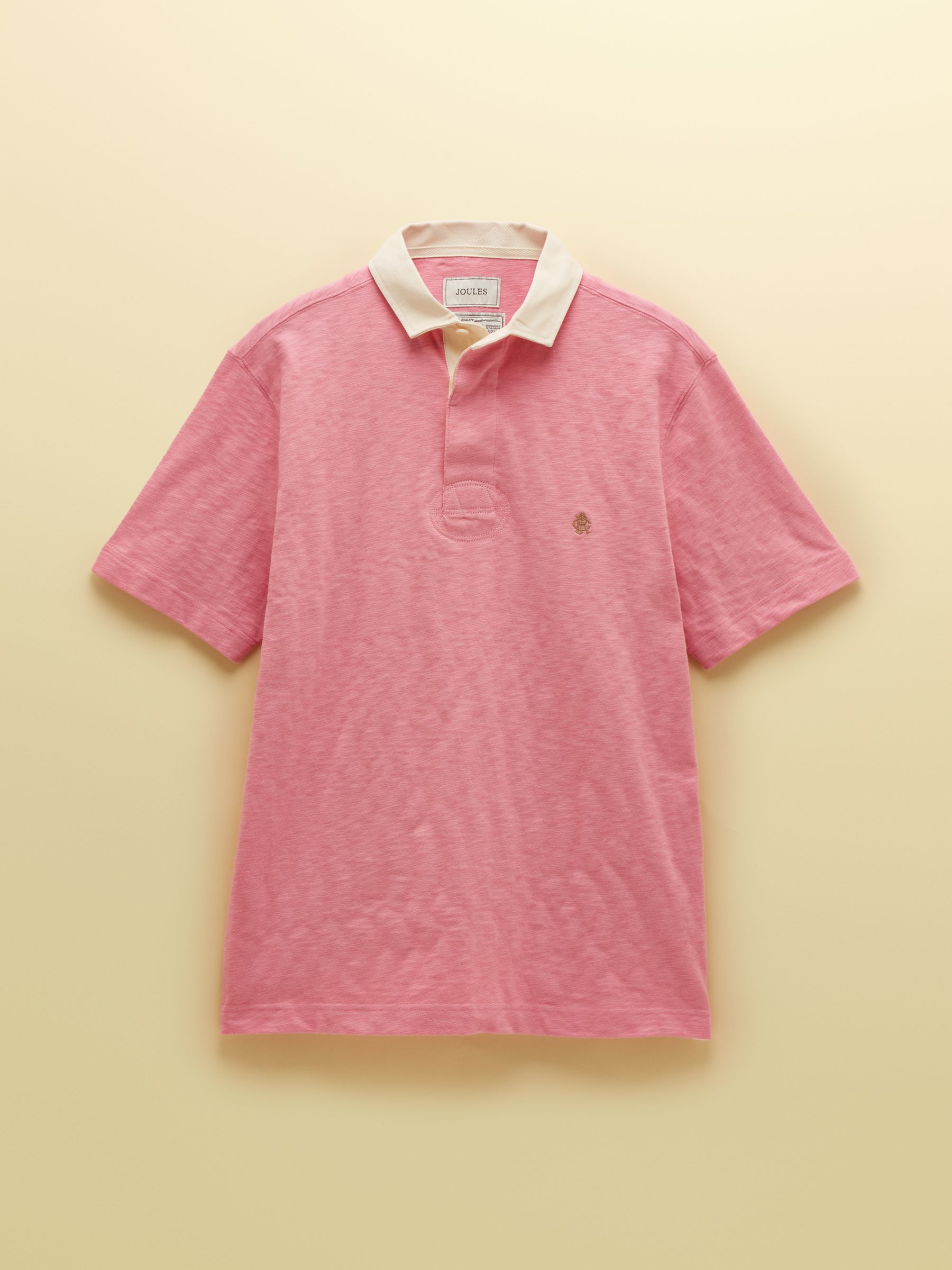 Summer Slub Pink Short Sleeve Rugby Shirt - Image 6 of 6 Summer Slub Pink Short Sleeve Rugby Shirt - Image 6 of 6