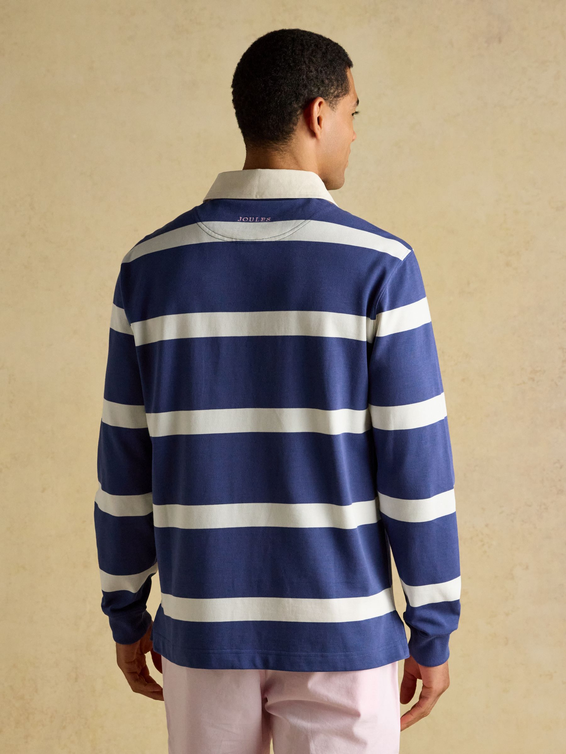 Rugby Club Blue & Cream Stripe Long Sleeve Shirt - Image 2 of 10