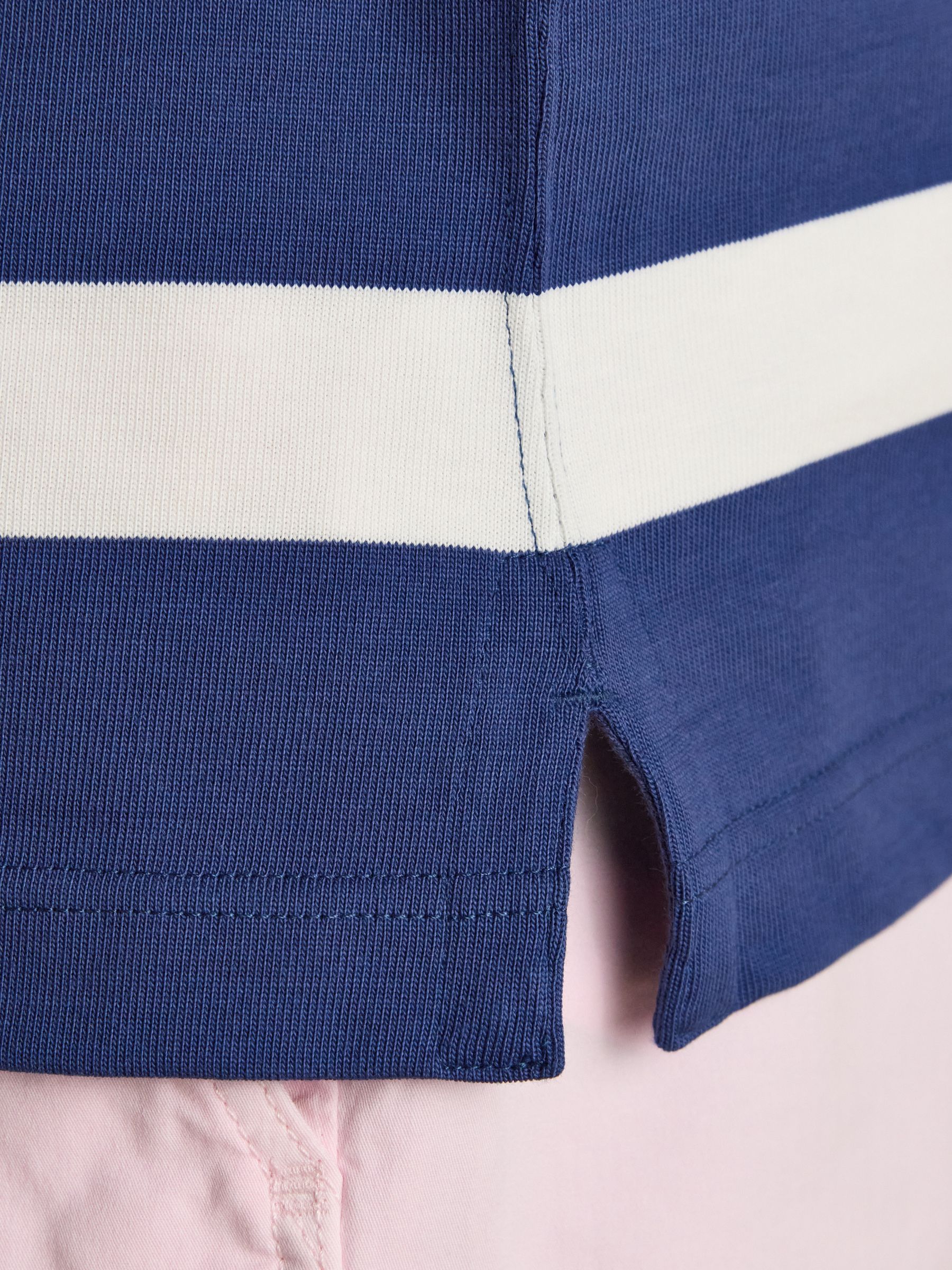 Rugby Club Blue & Cream Stripe Long Sleeve Shirt - Image 5 of 10