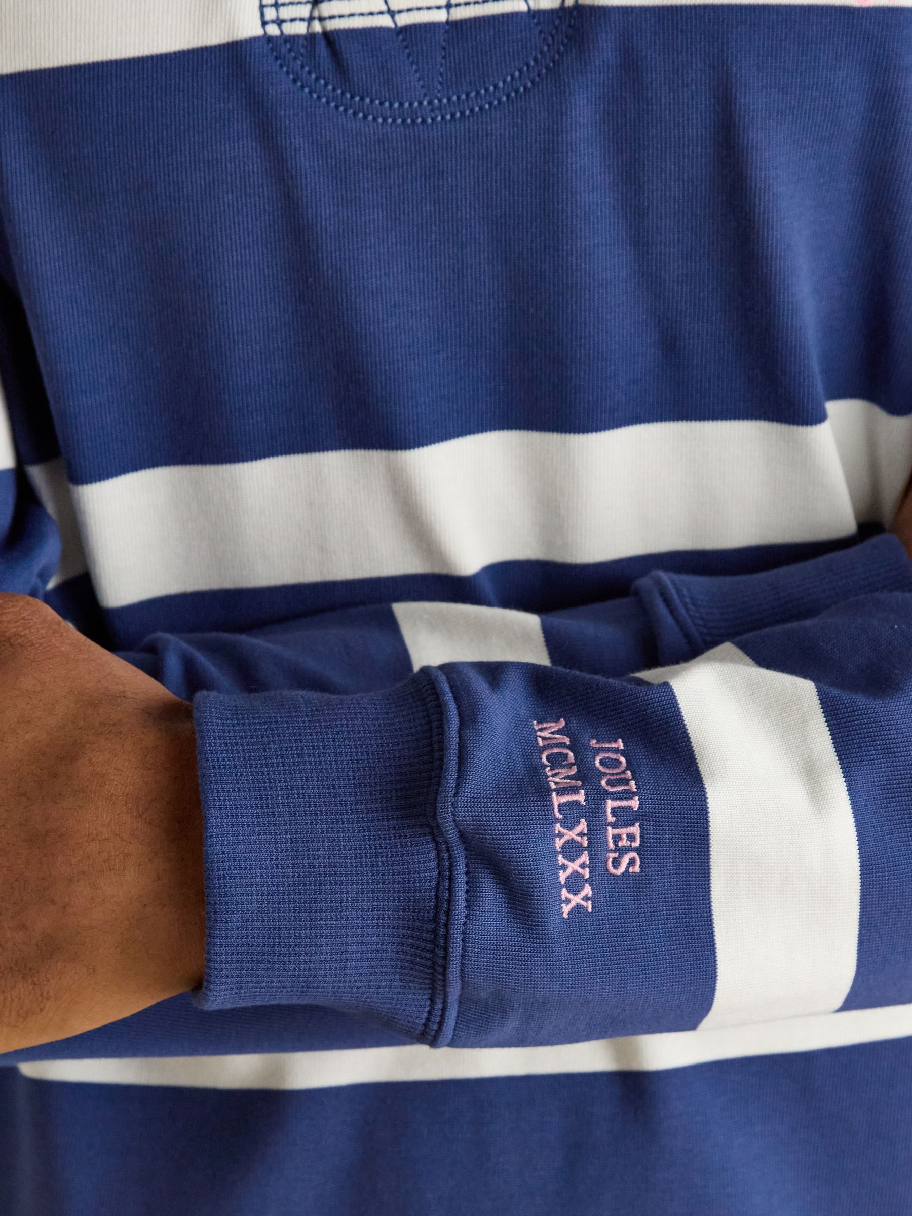 Rugby Club Blue & Cream Stripe Long Sleeve Shirt - Image 6 of 10