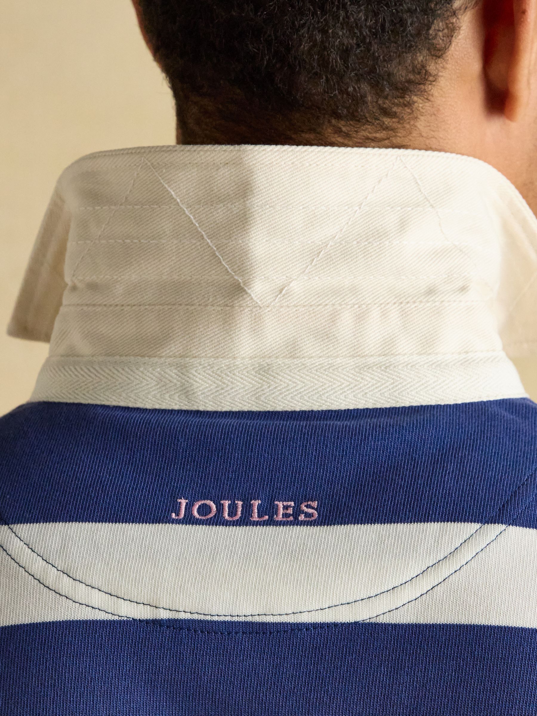 Rugby Club Blue & Cream Stripe Long Sleeve Shirt - Image 8 of 10