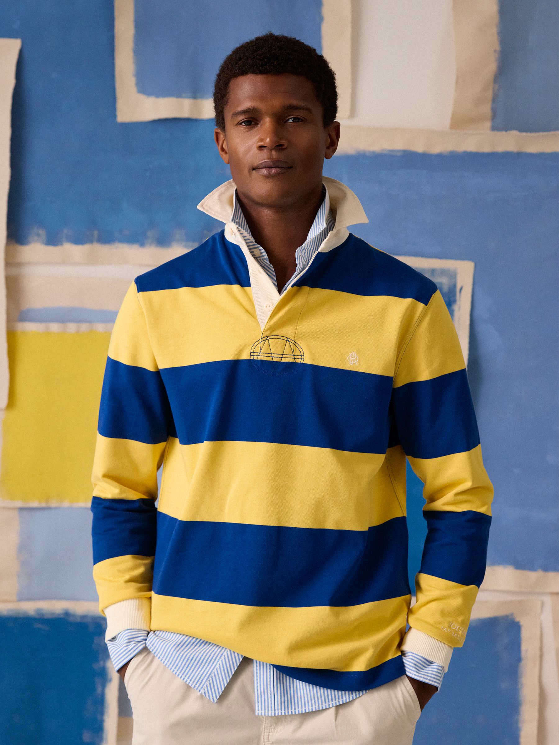 Yellow & Blue Stripe Long Sleeve Rugby Shirt - Image 1 of 13