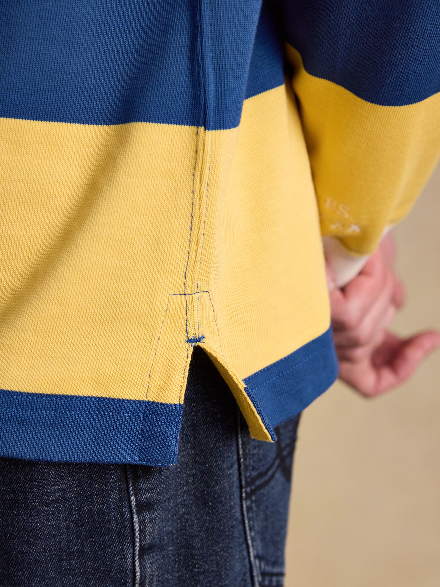 Yellow & Blue Stripe Long Sleeve Rugby Shirt - Image 10 of 13