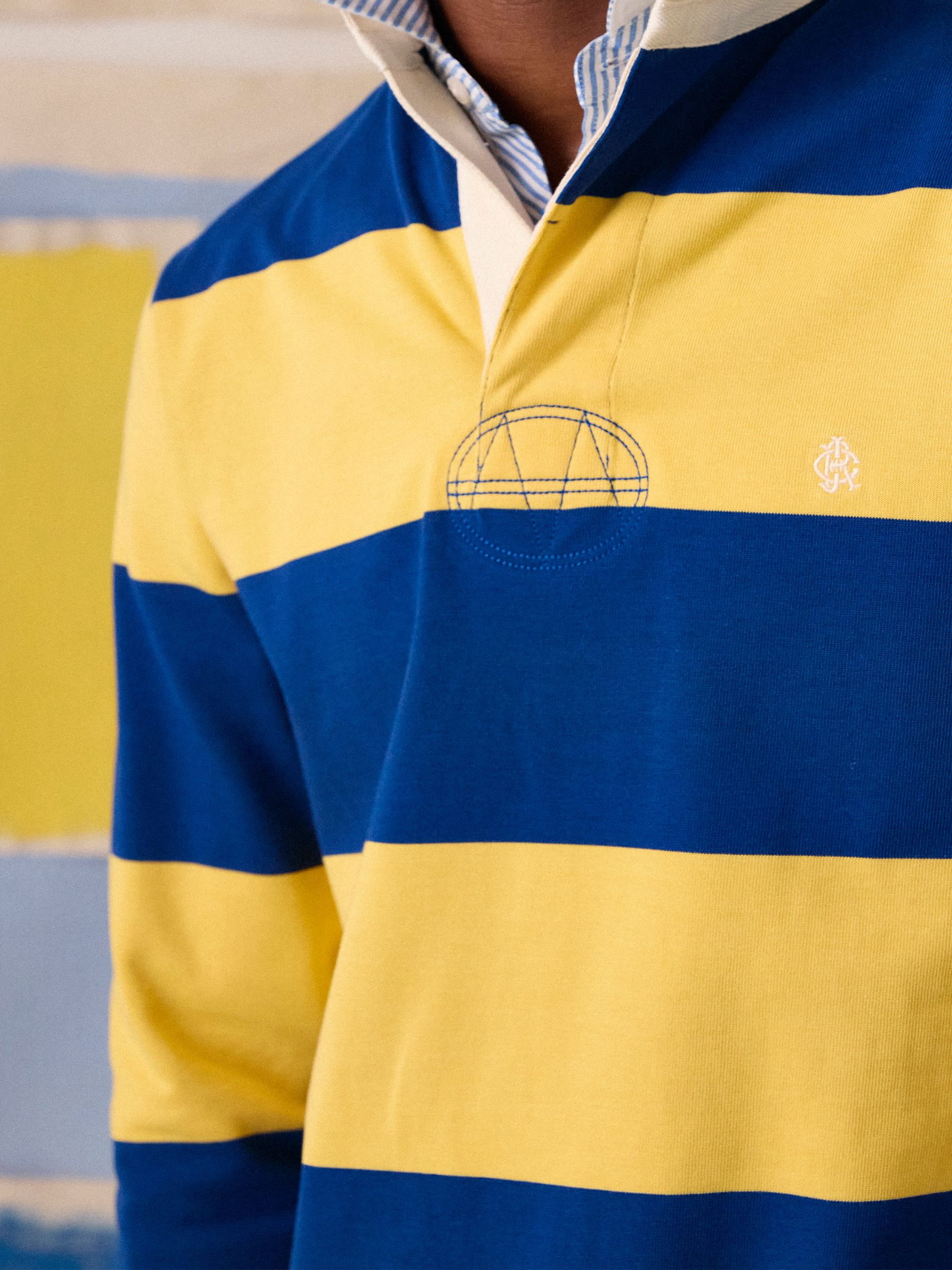 Yellow & Blue Stripe Long Sleeve Rugby Shirt - Image 3 of 13