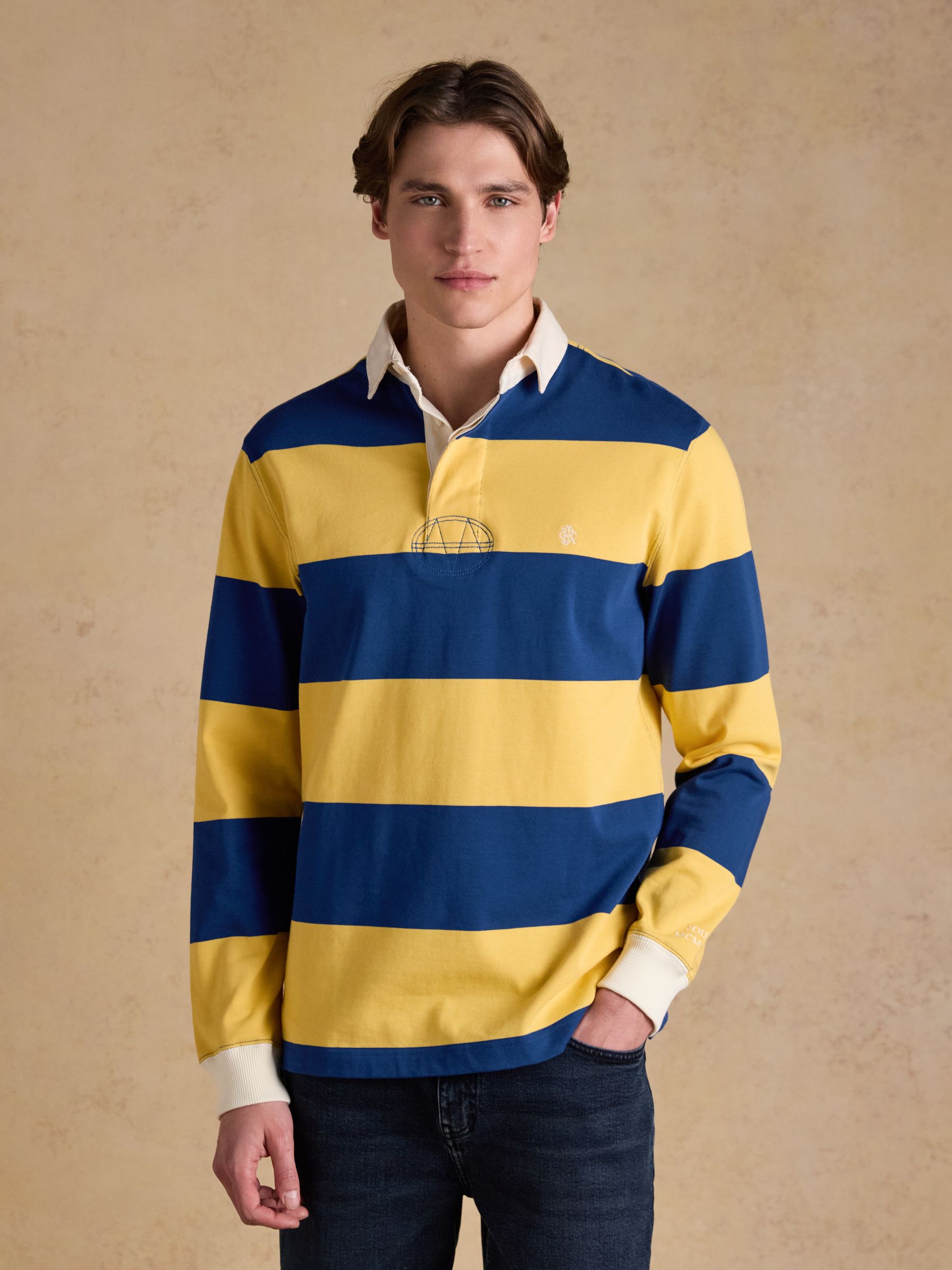Yellow & Blue Stripe Long Sleeve Rugby Shirt - Image 4 of 13