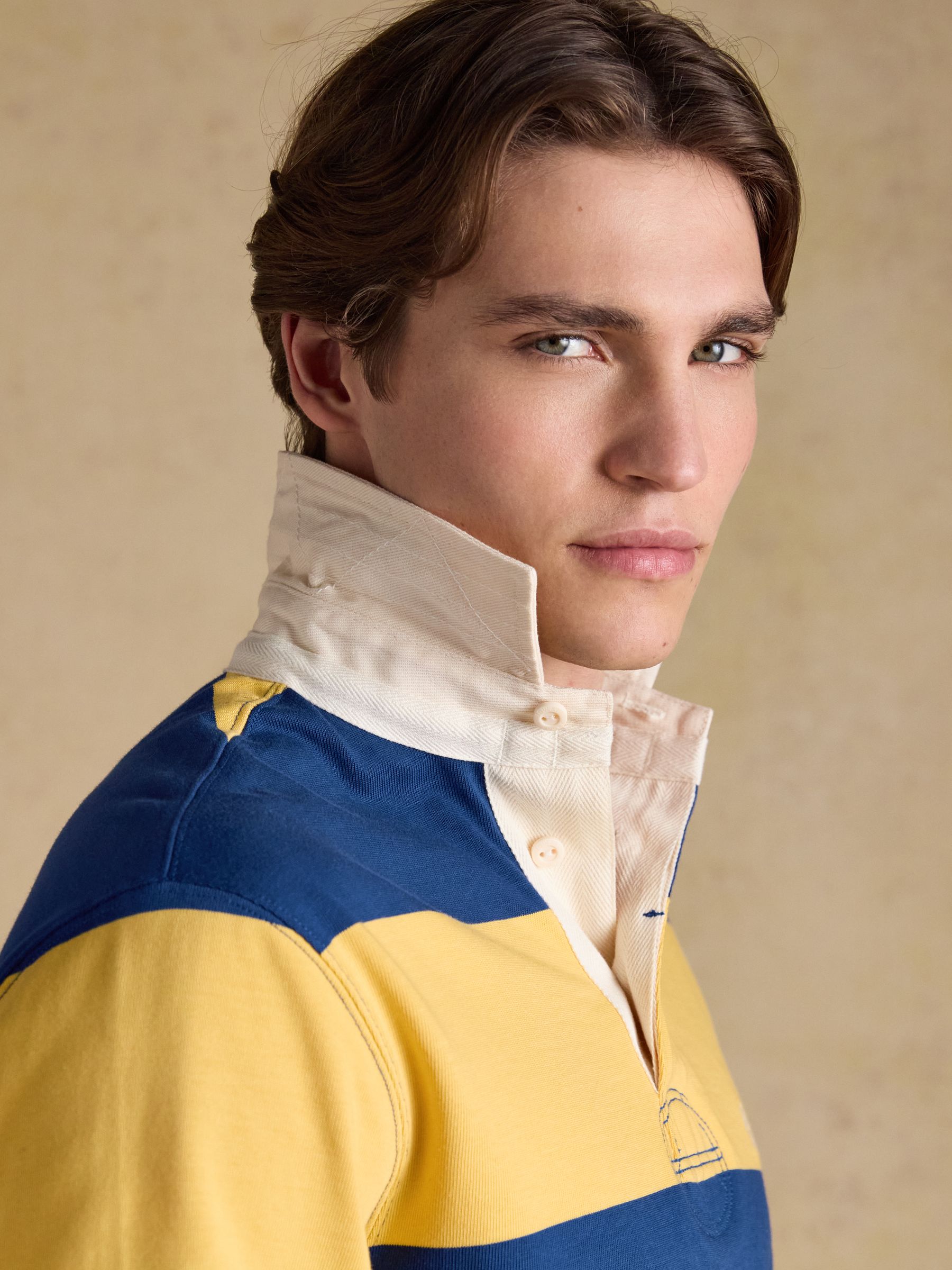 Yellow & Blue Stripe Long Sleeve Rugby Shirt - Image 7 of 13