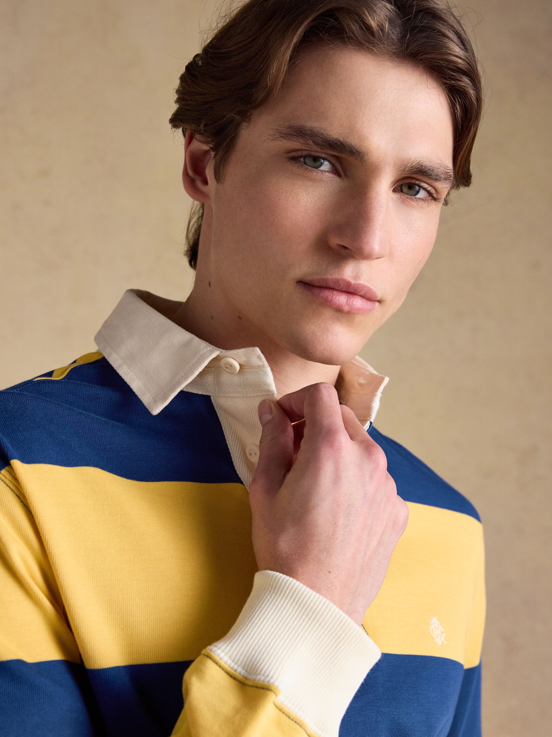 Yellow & Blue Stripe Long Sleeve Rugby Shirt - Image 9 of 13