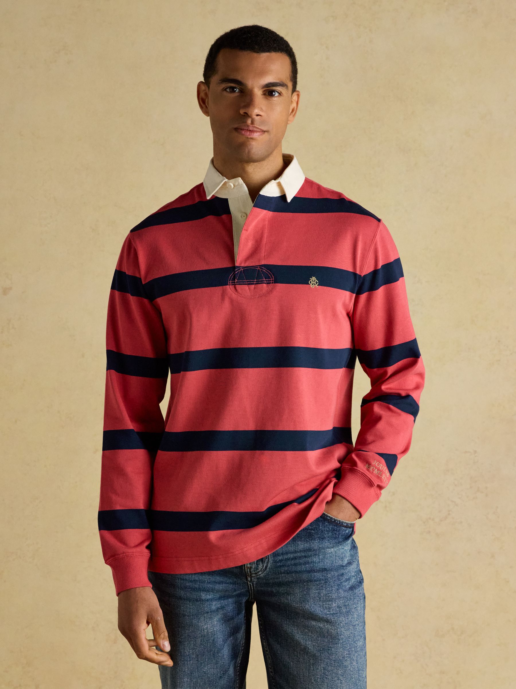 Rugby Club Red & Navy Stripe Long Sleeve Shirt - Image 1 of 10