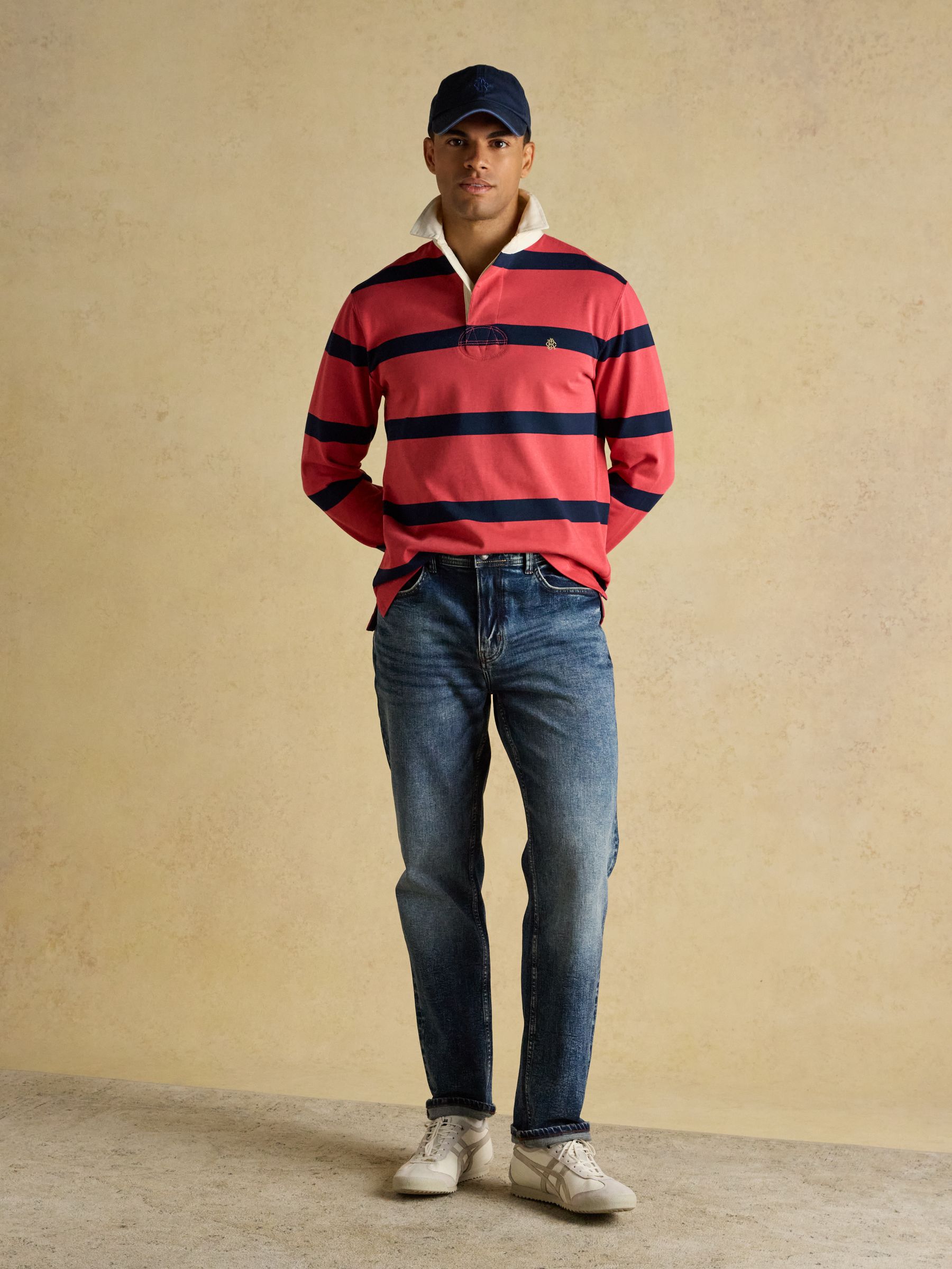 Rugby Club Red & Navy Stripe Long Sleeve Shirt - Image 3 of 10