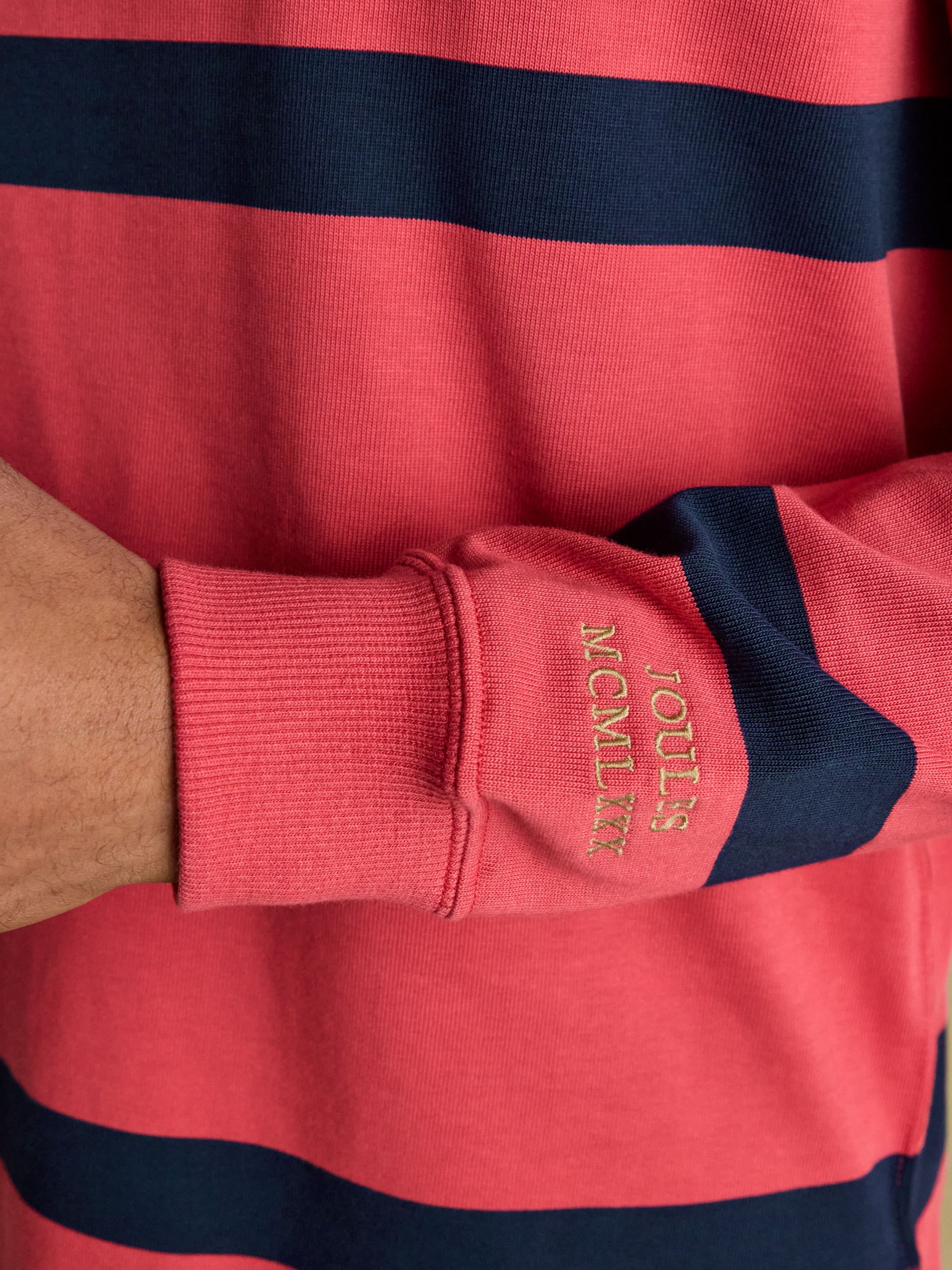 Rugby Club Red & Navy Stripe Long Sleeve Shirt - Image 5 of 10