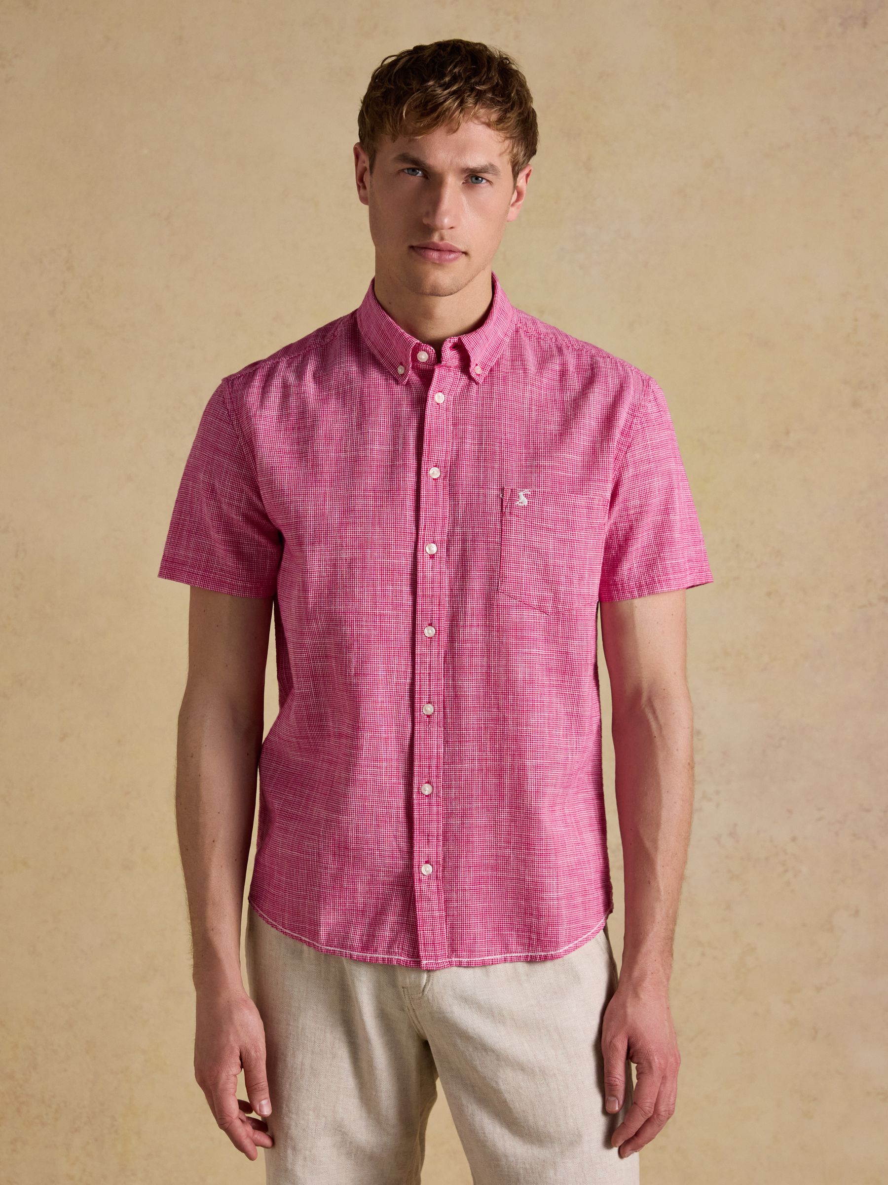 Pink Puppytooth Short Sleeve Classic Fit Shirt - Image 1 of 7