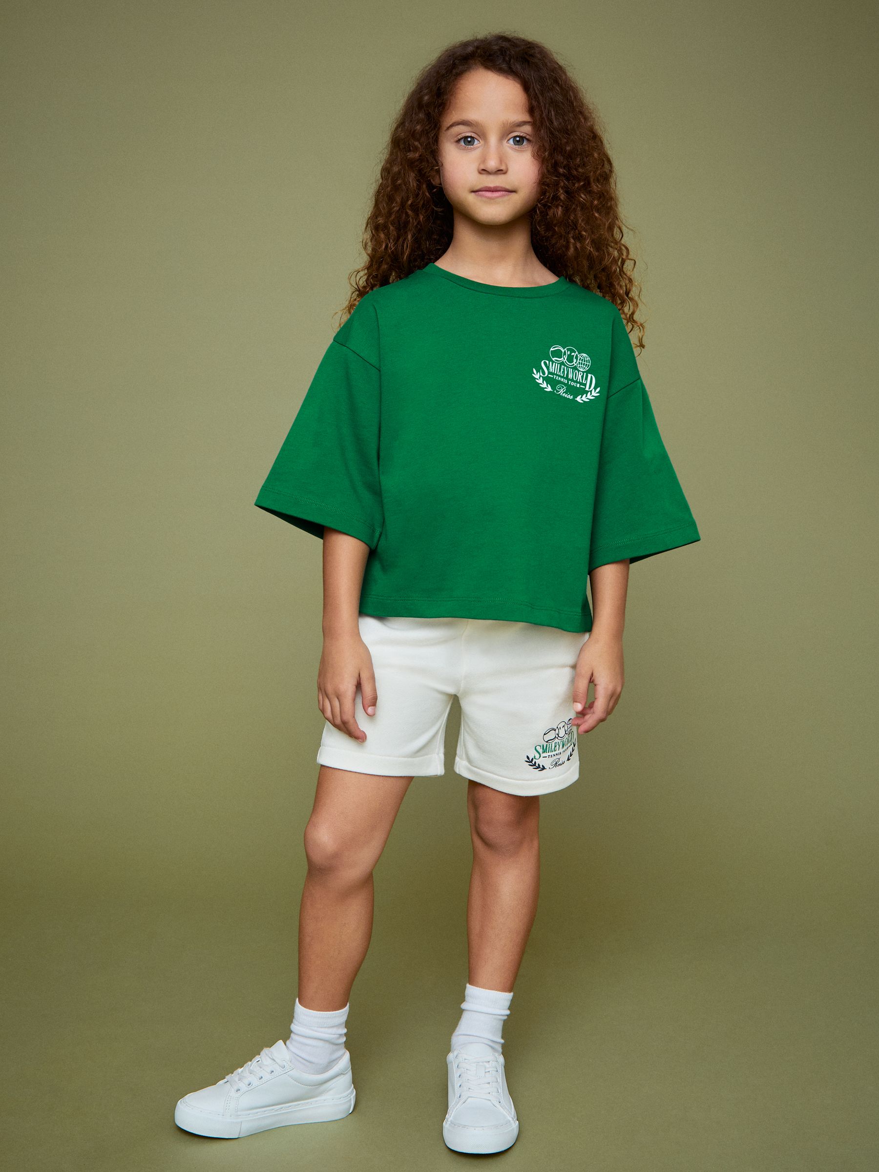 9-13 yrs SmileyWorld | Reiss Oversized T-Shirt in Green - Image 4 of 5