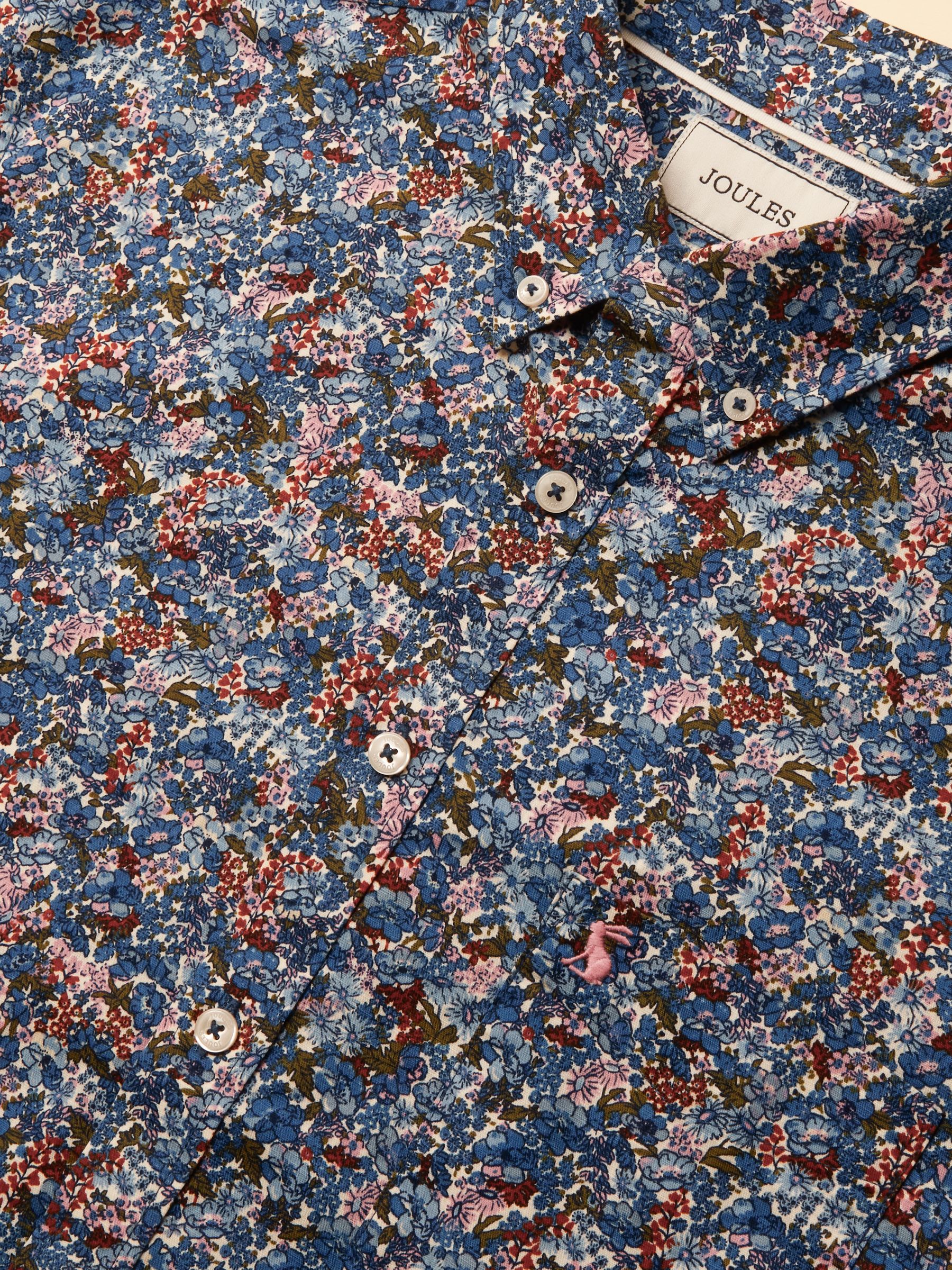 Navy Floral Short Sleeve Classic Fit Shirt - Image 2 of 9