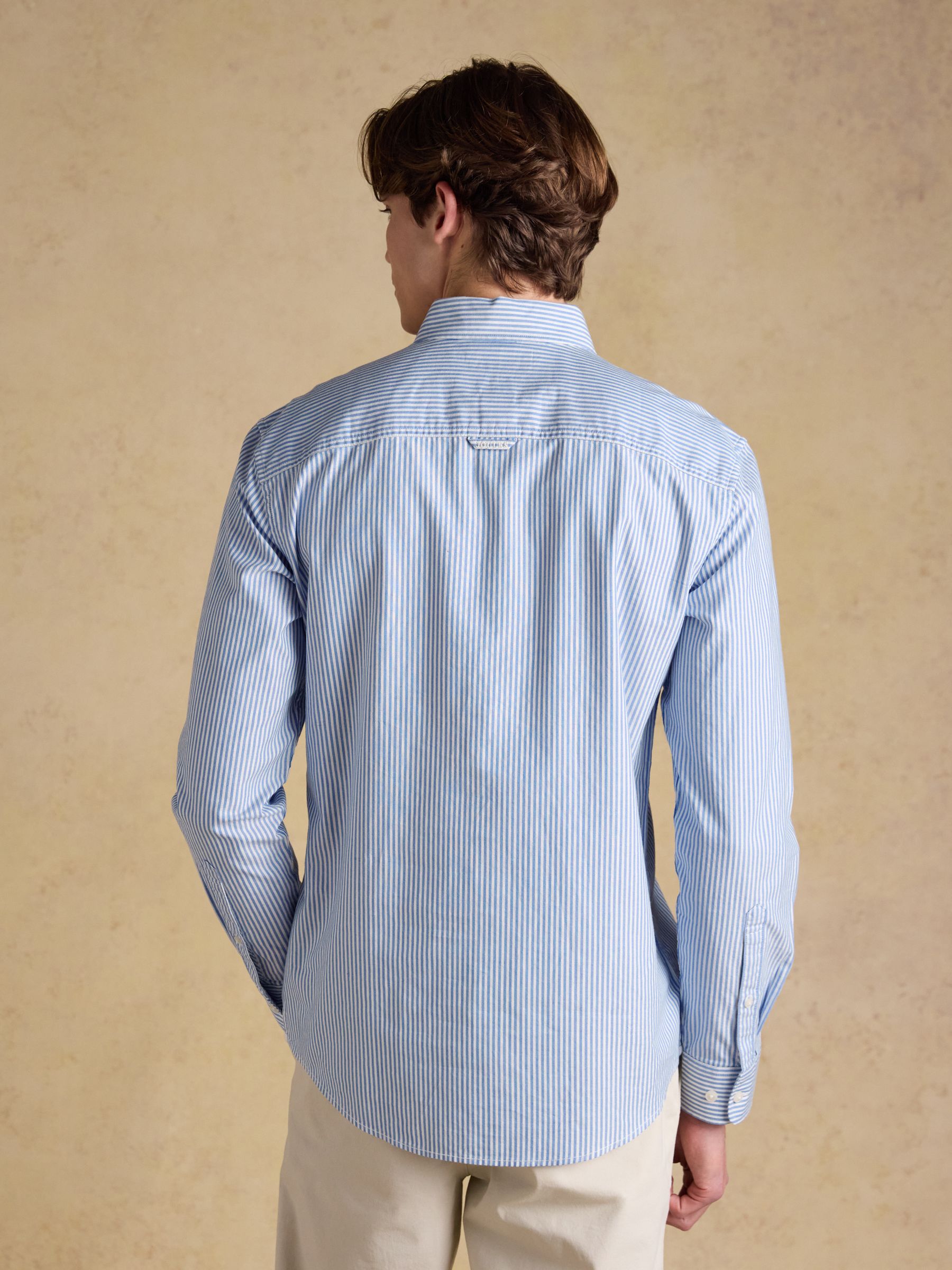 Blue Striped Classic Fit Oxford Shirt - Image 3 of 10