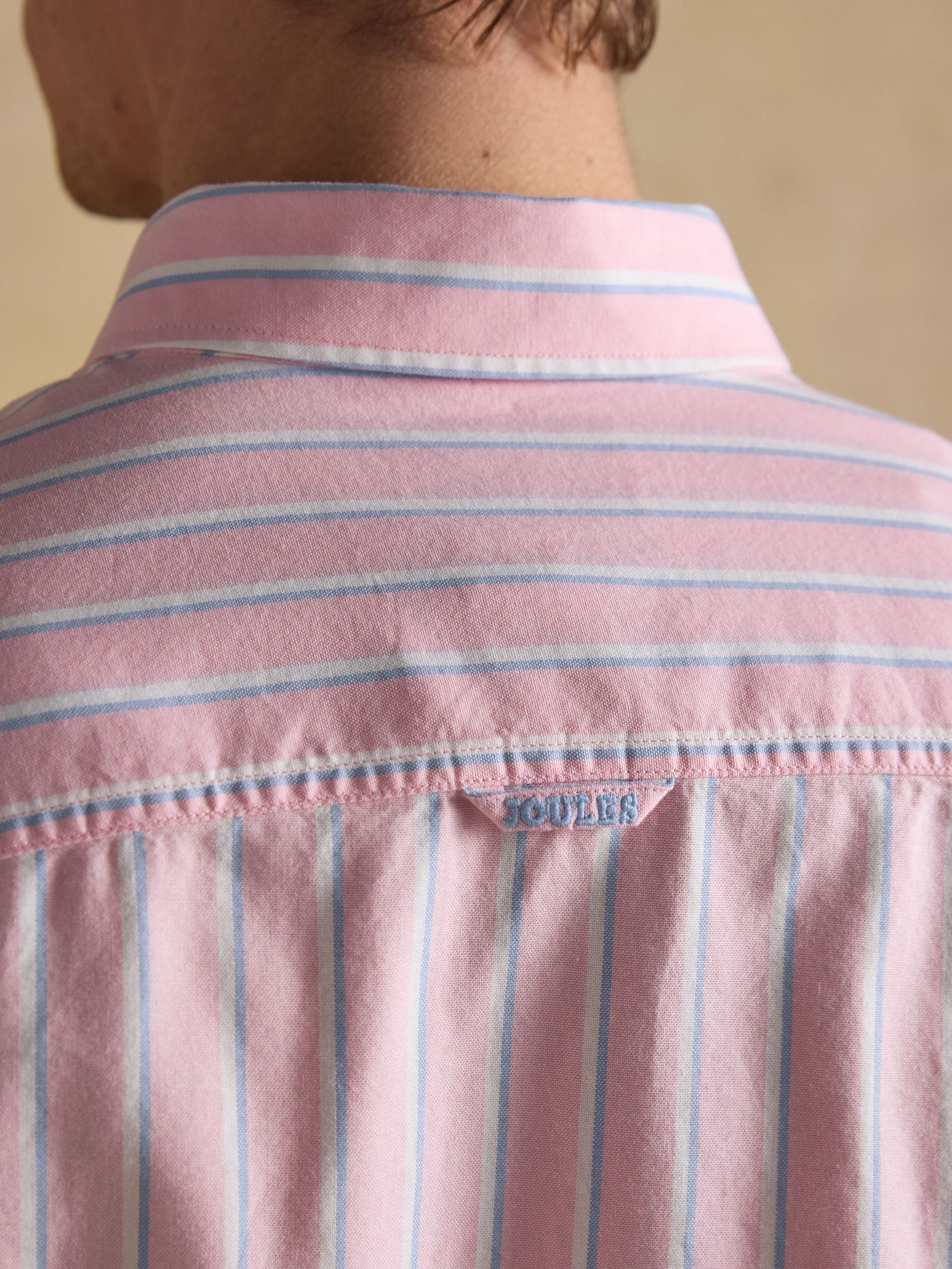 Oxford Pink Stripe Long Sleeve Classic Fit Cotton Shirt - Image 12 of 13