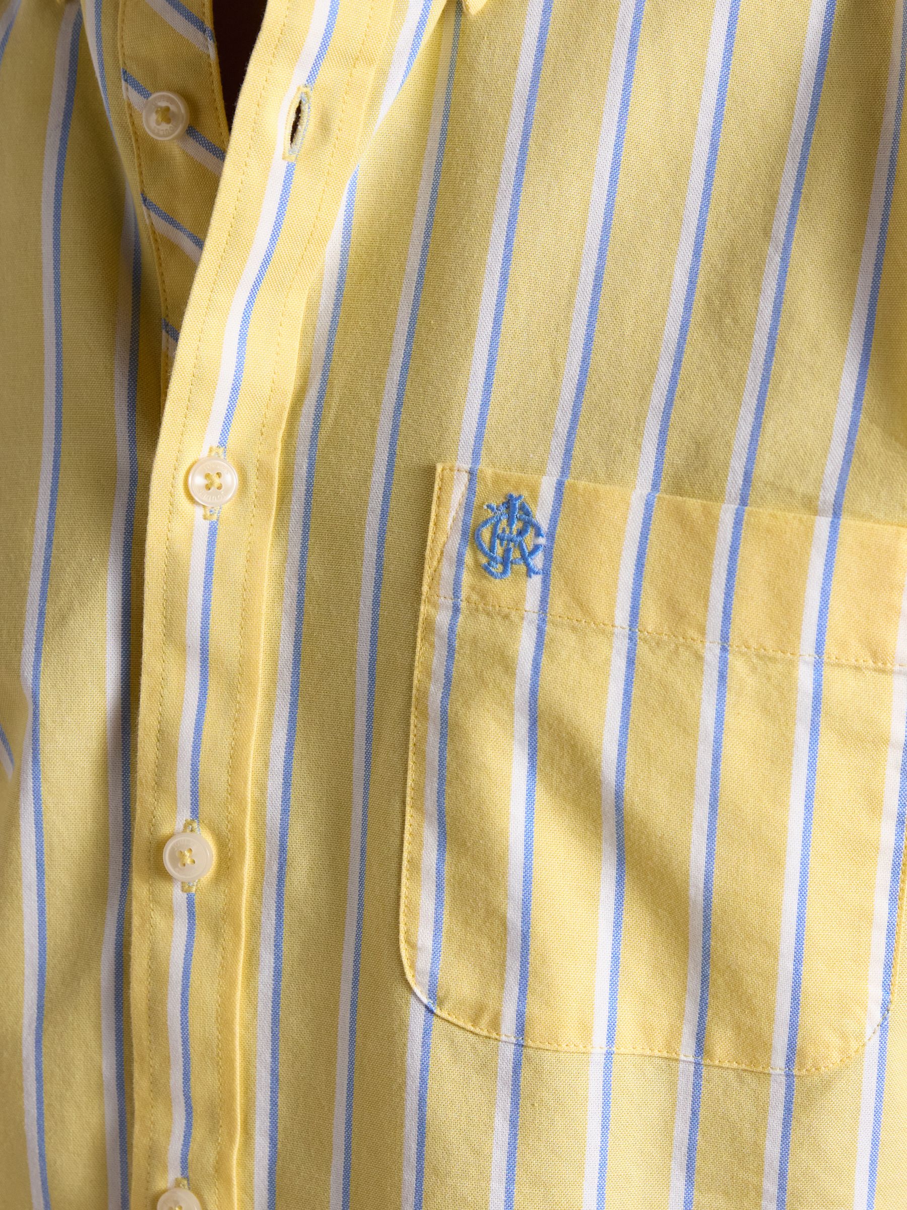 Yellow Striped Classic Fit Oxford Shirt - Image 10 of 11