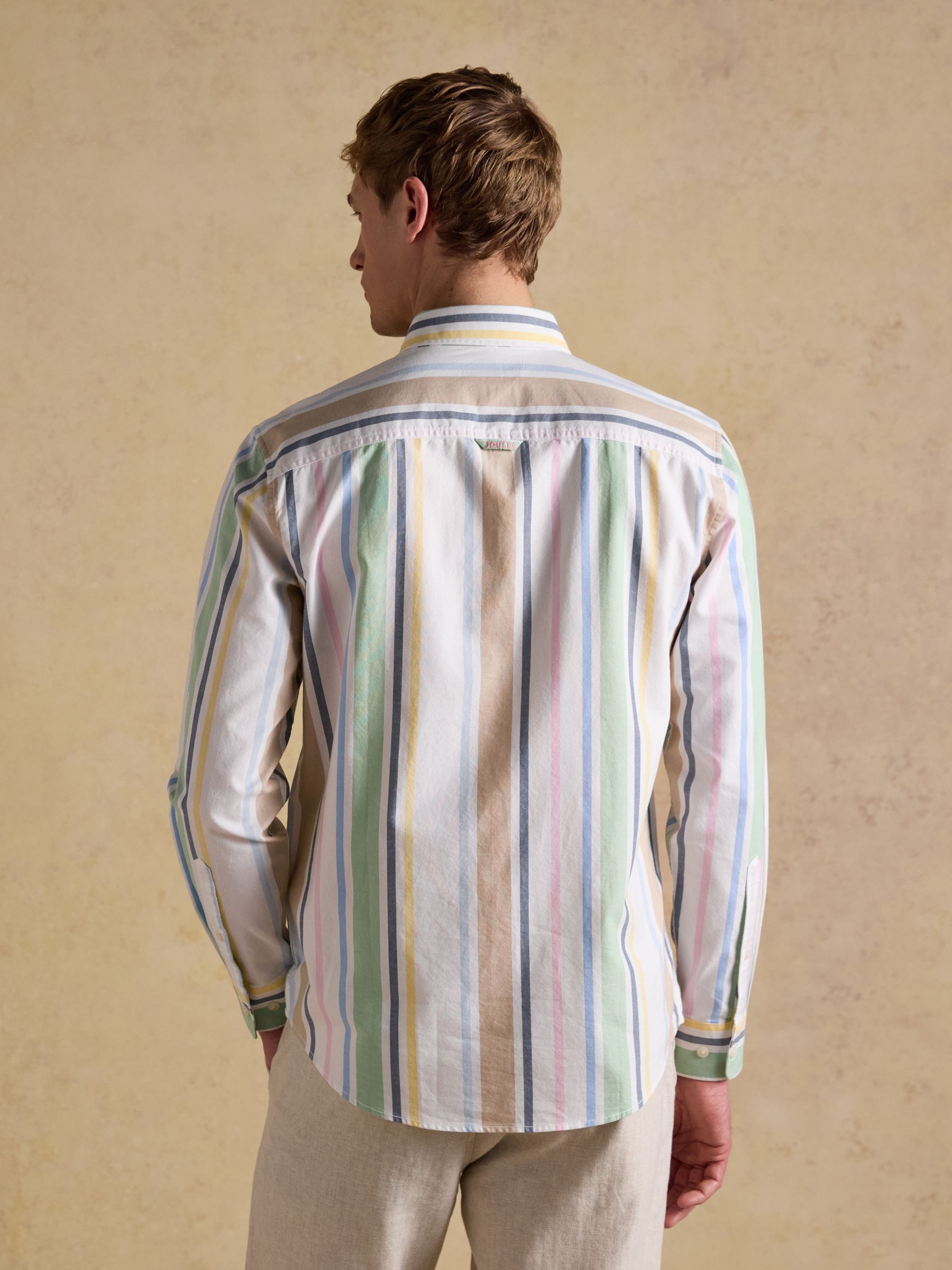Oxford Multi Stripe Long Sleeve Classic Fit Cotton Shirt - Image 3 of 10