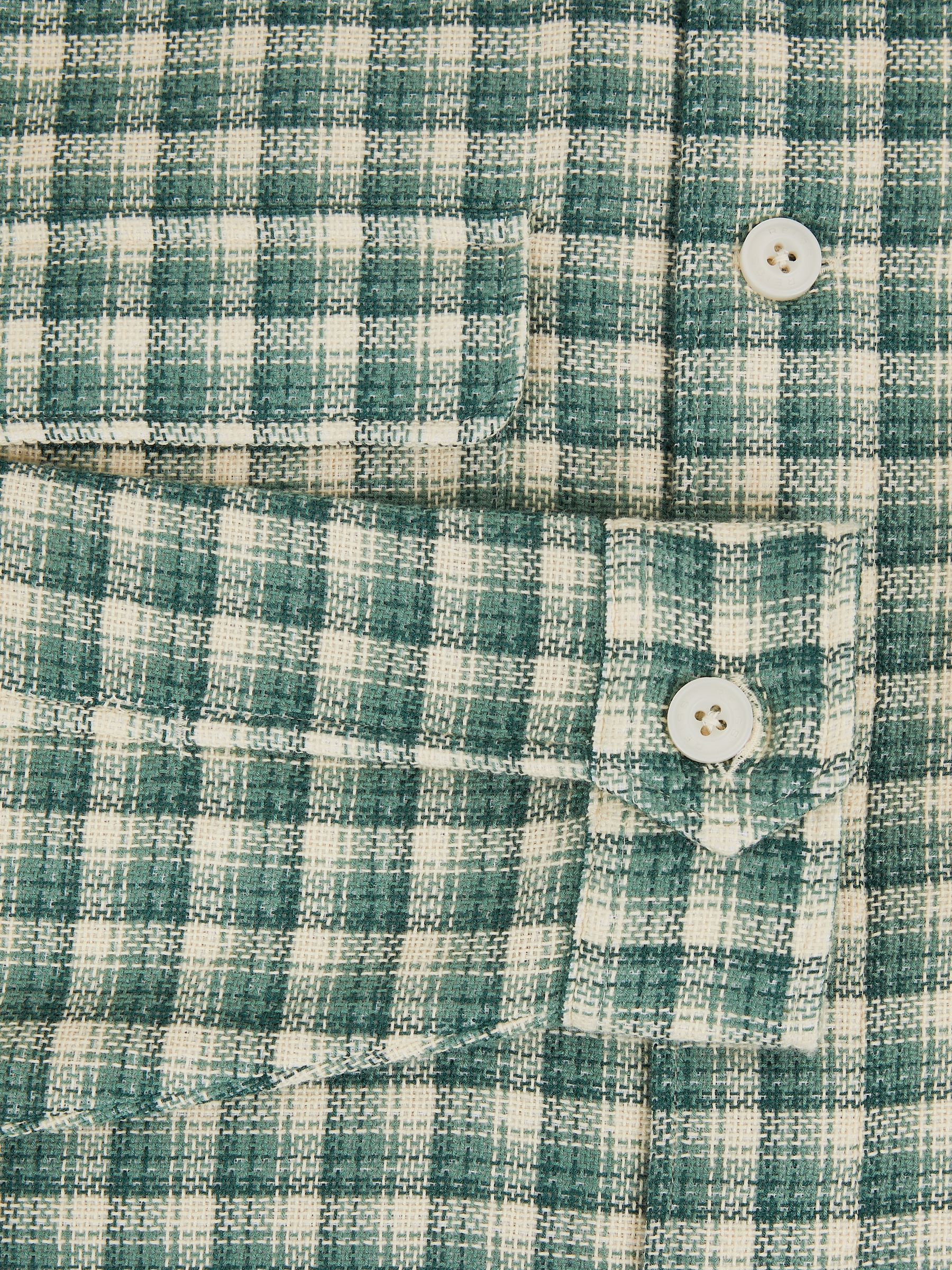 Woven Check Twin Pocket Overshirt in Green Multi - Image 7 of 7