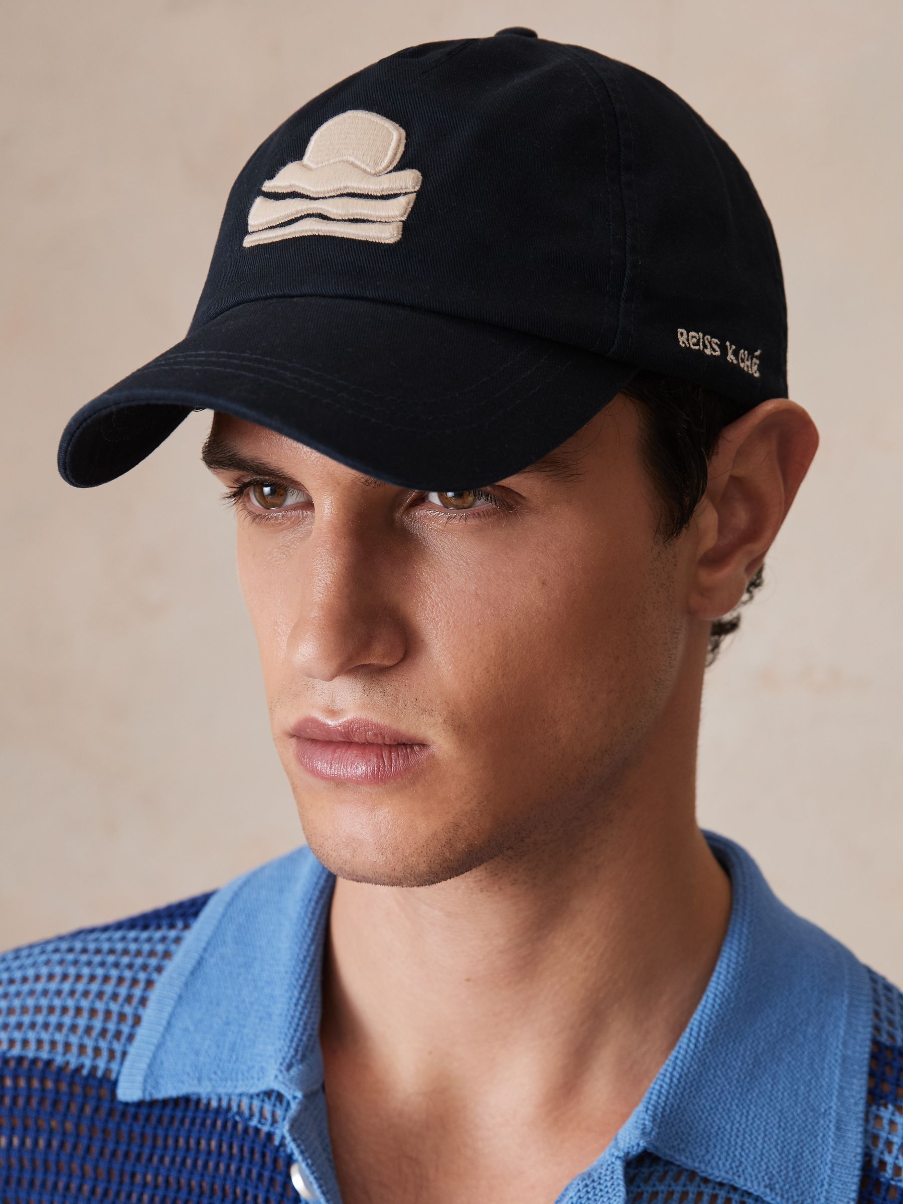 Sunset-Embroidered Cap in Navy - Image 2 of 5