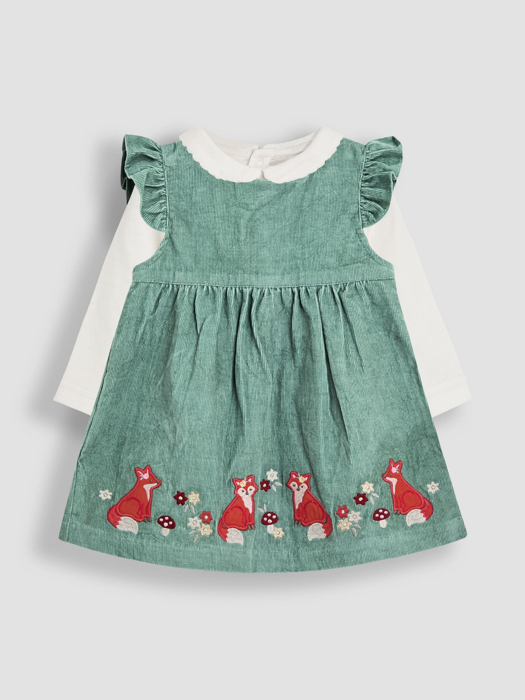 Green Appliqué Cord Dress and Top Set - Image 1 of 5