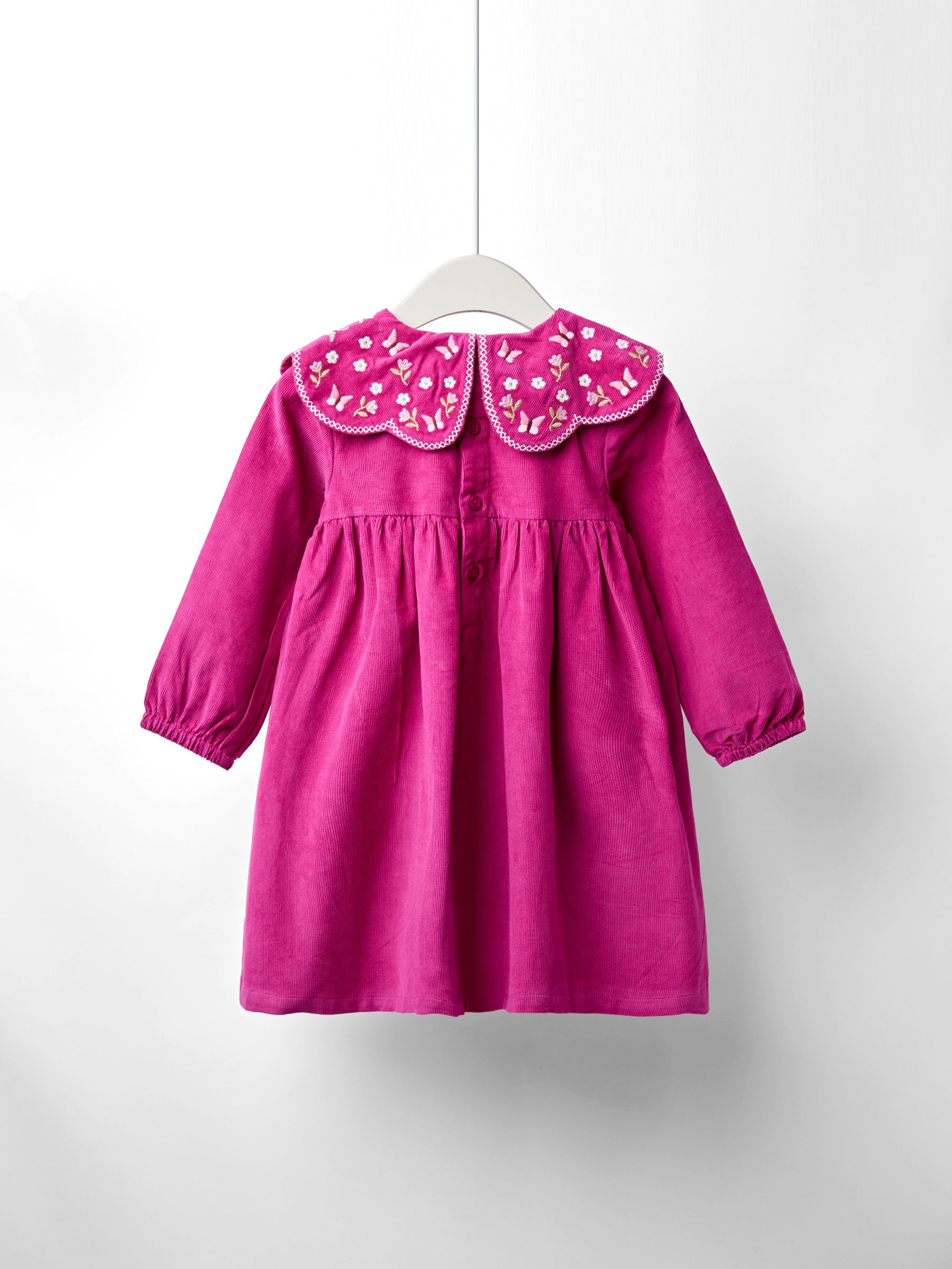 Berry Butterfly Christmas Embroidered Collar Cord Dress | JoJo