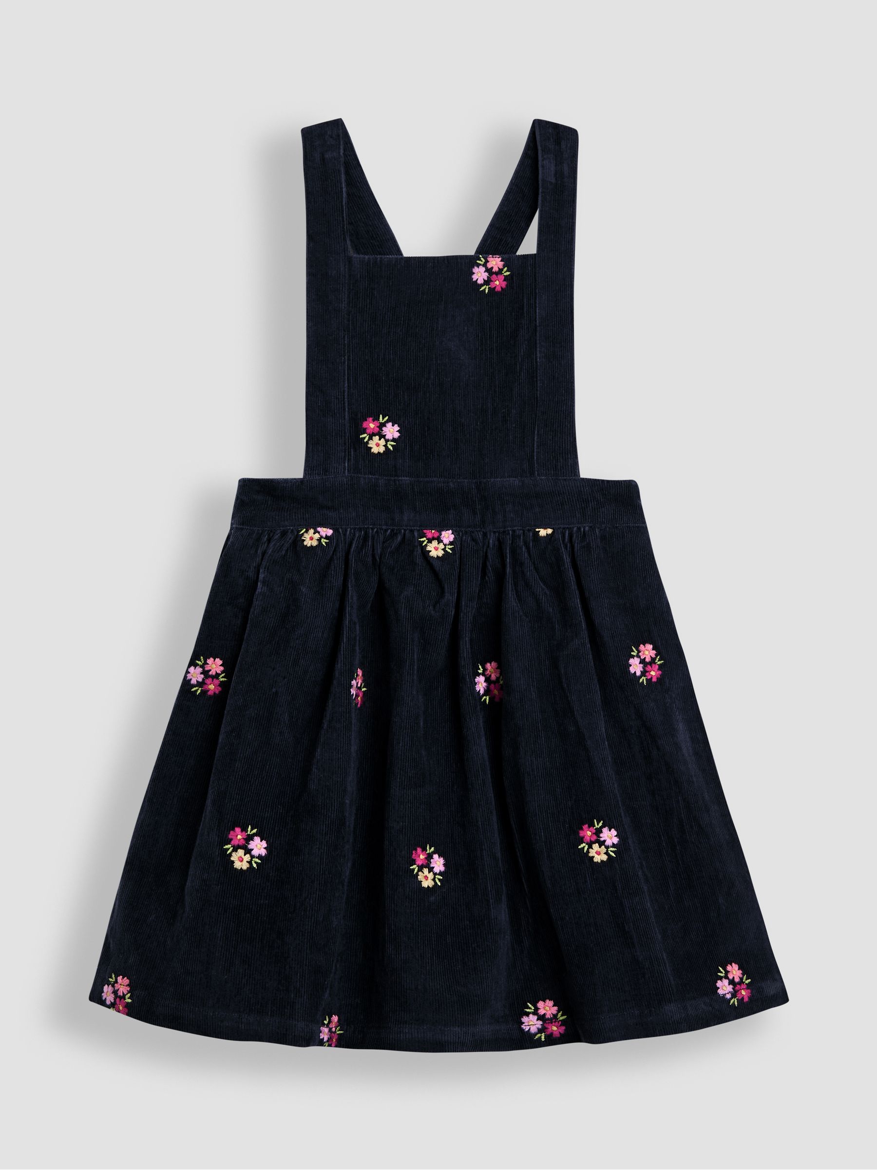 Navy Blue Floral Embroidered Cord Pinafore Dress & Blouse Set | JoJo Maman  Bb USA