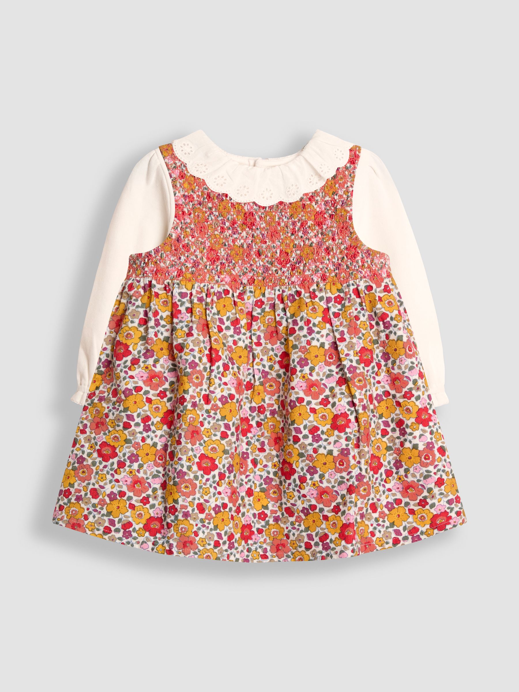 Cream Floral Cord Dress & Body Set - Image 1 of 5
