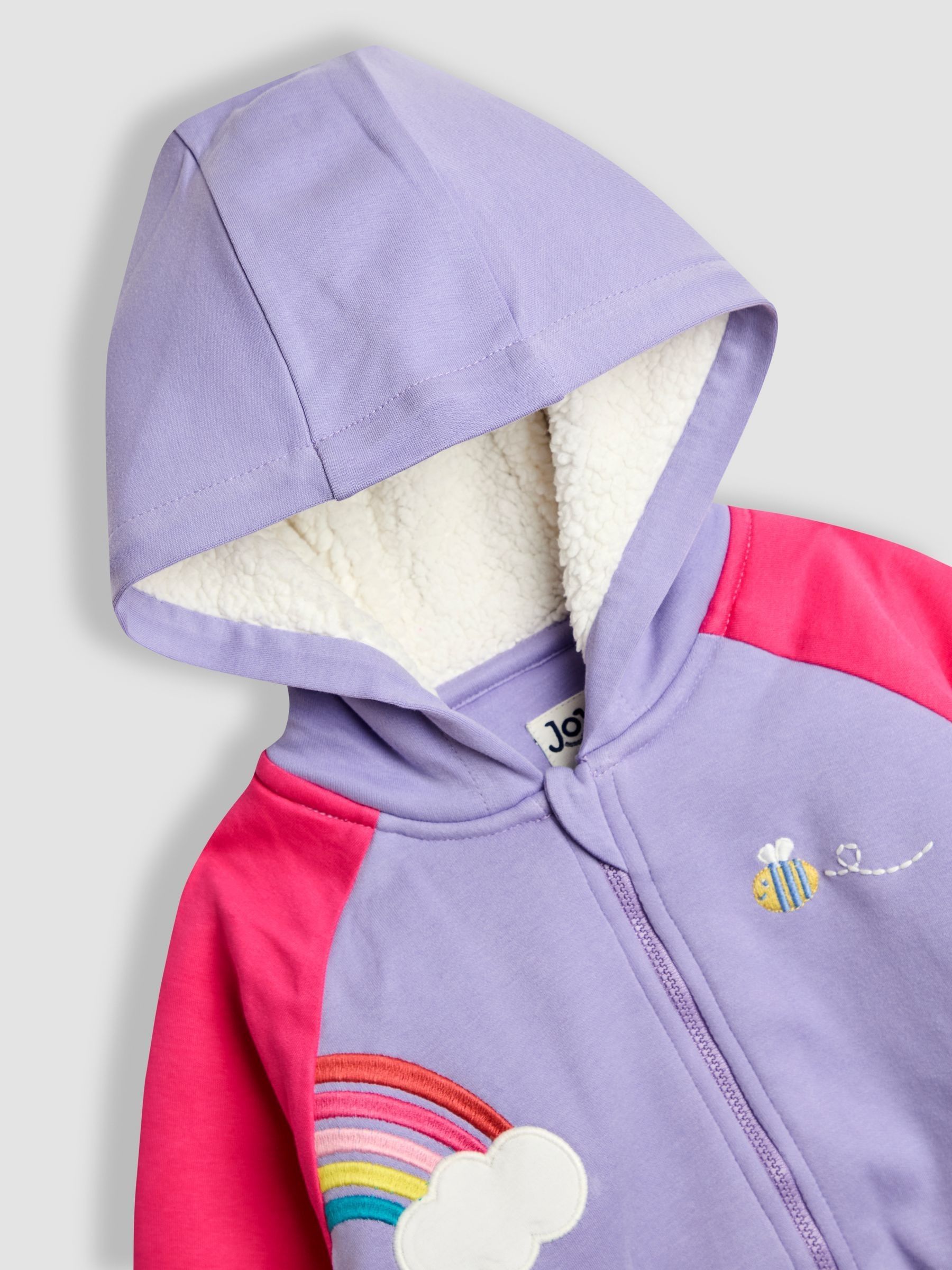 Purple Unicorn & Rainbow Appliqué Cosy Hoodie - Image 3 of 5