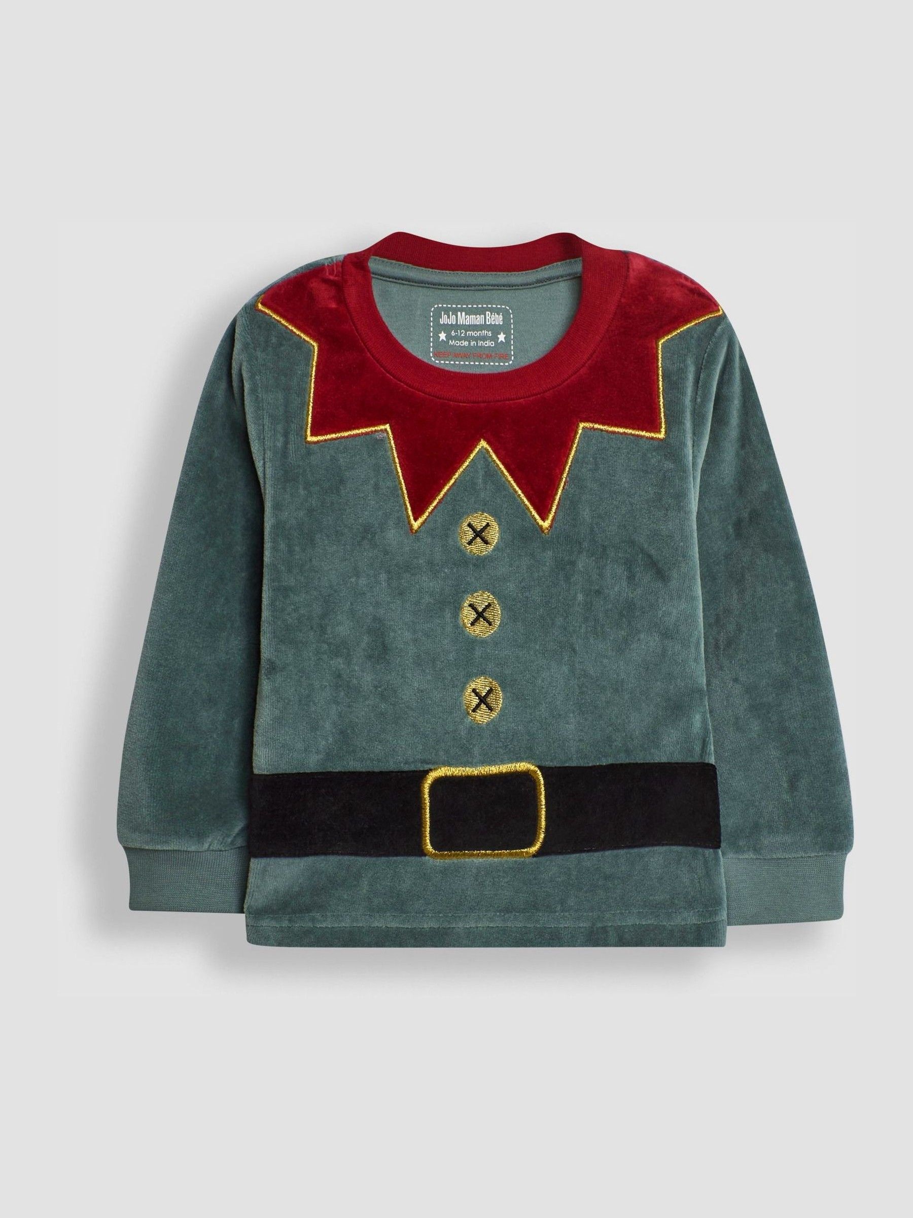 Red Christmas Elf Jersey Pyjamas - Image 2 of 5
