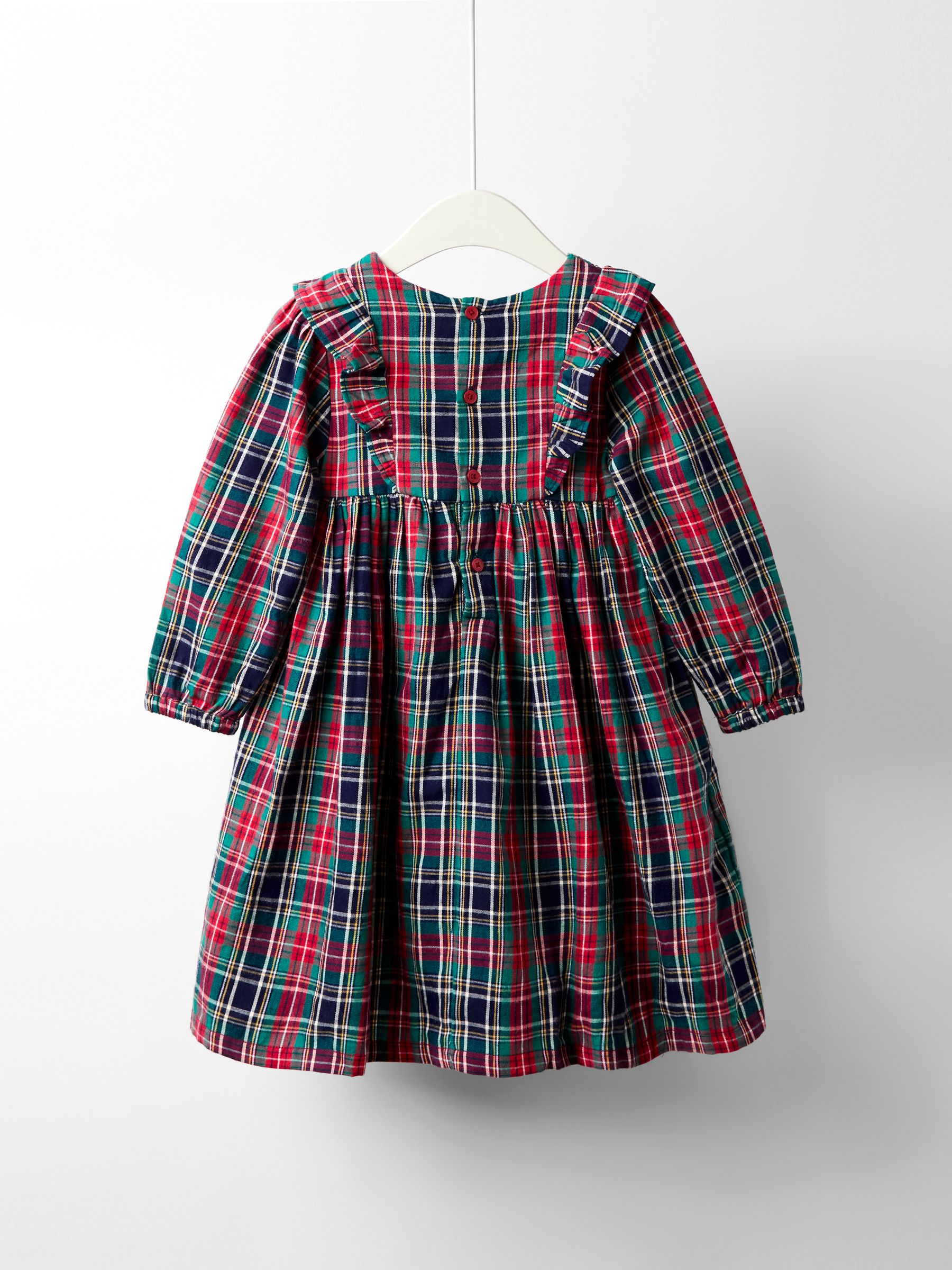 Navy Smocked Frill Tartan Party Dress - Image 2 of 4