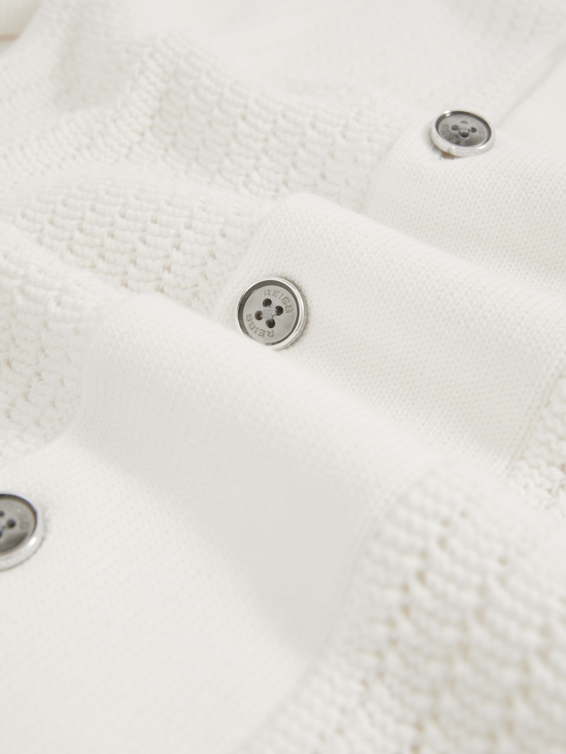 Cotton Textured-Knit Cuban-Collar Shirt in White - image 3